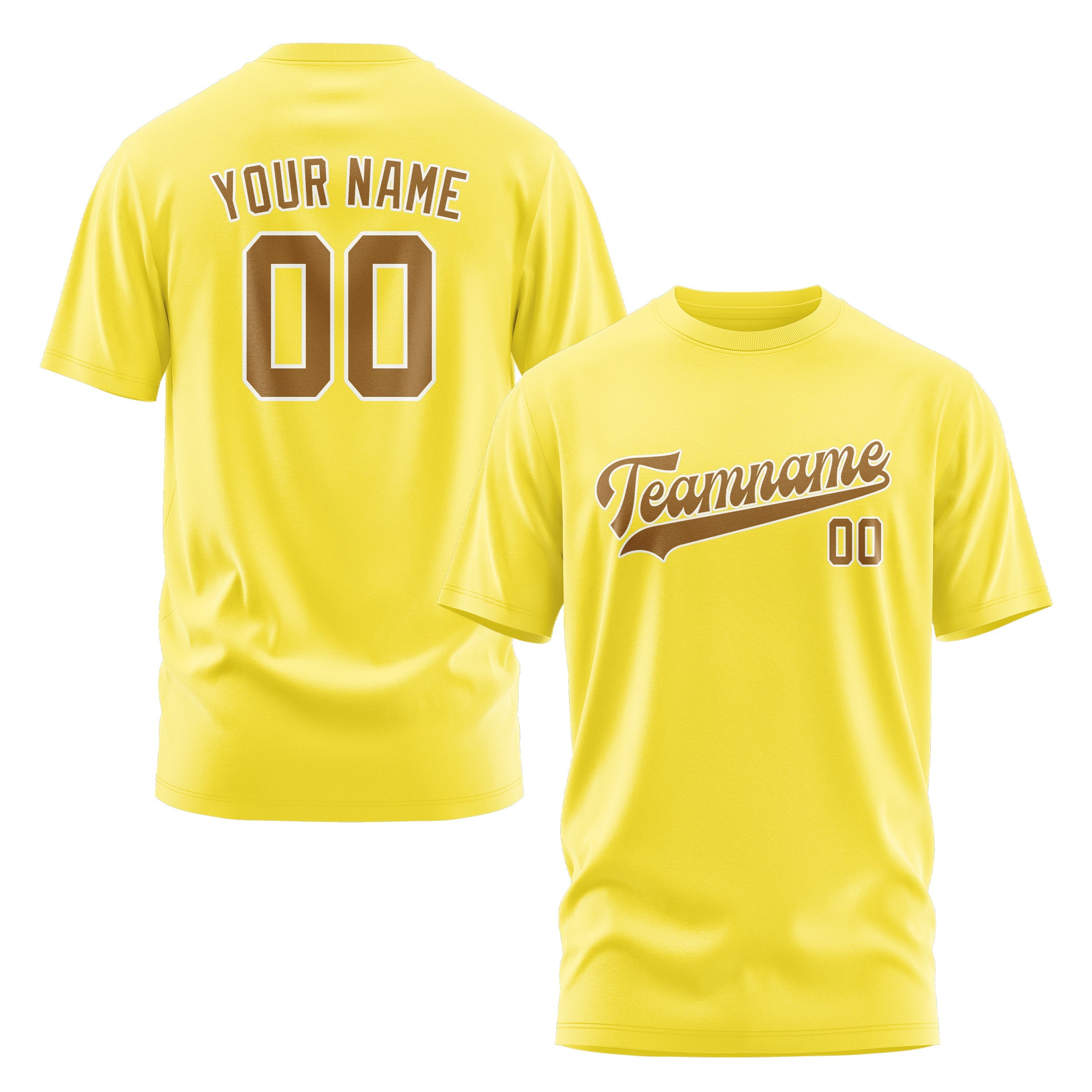 Custom Light Yellow Khaki T-Shirt