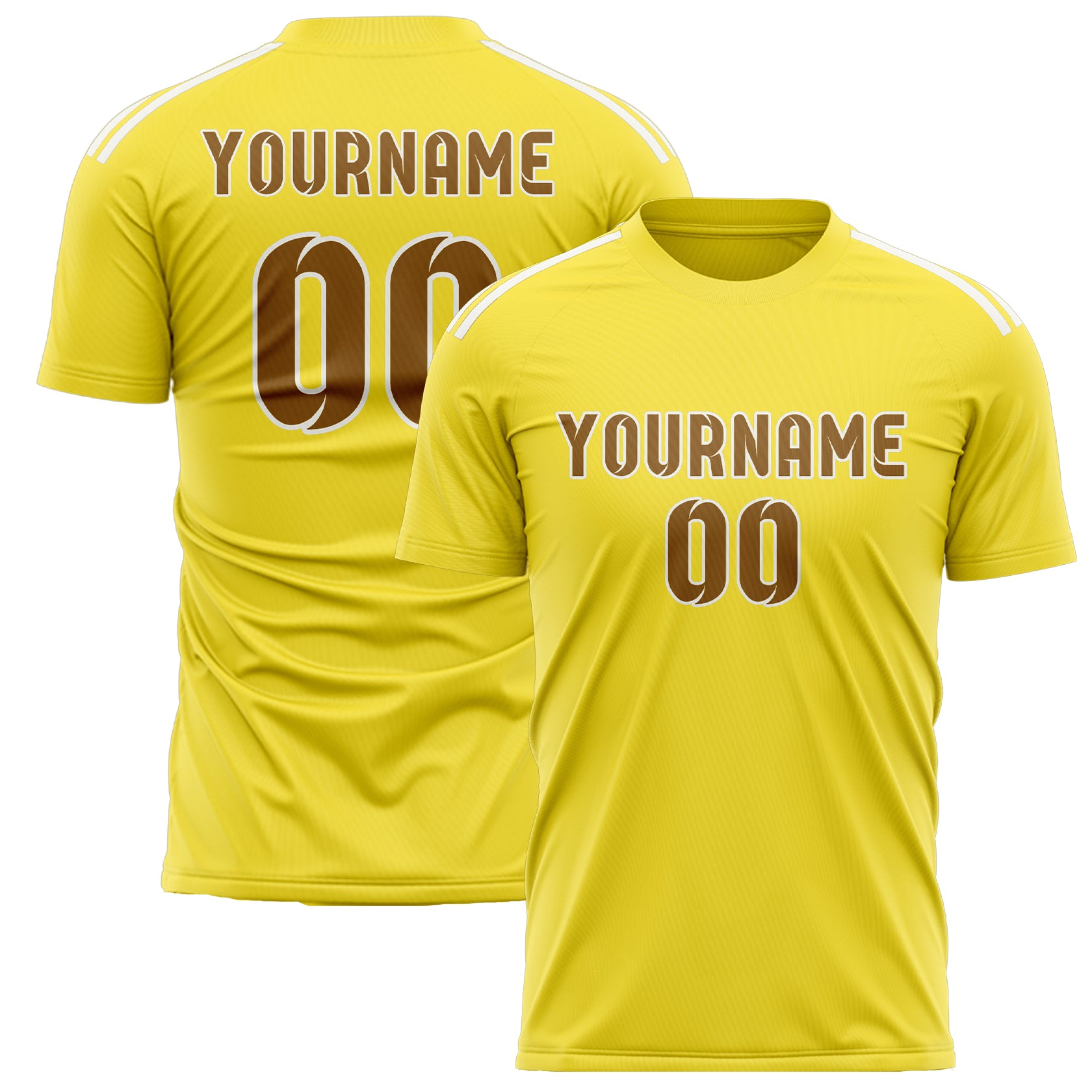 Custom Light Yellow Khaki Soccer Jersey