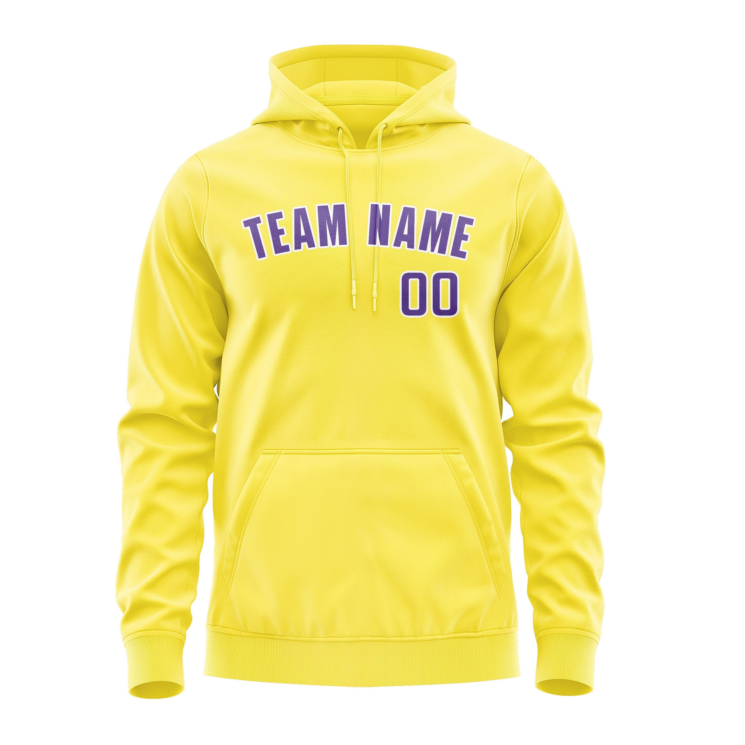 Custom Light Yellow Light Purple Hoodie