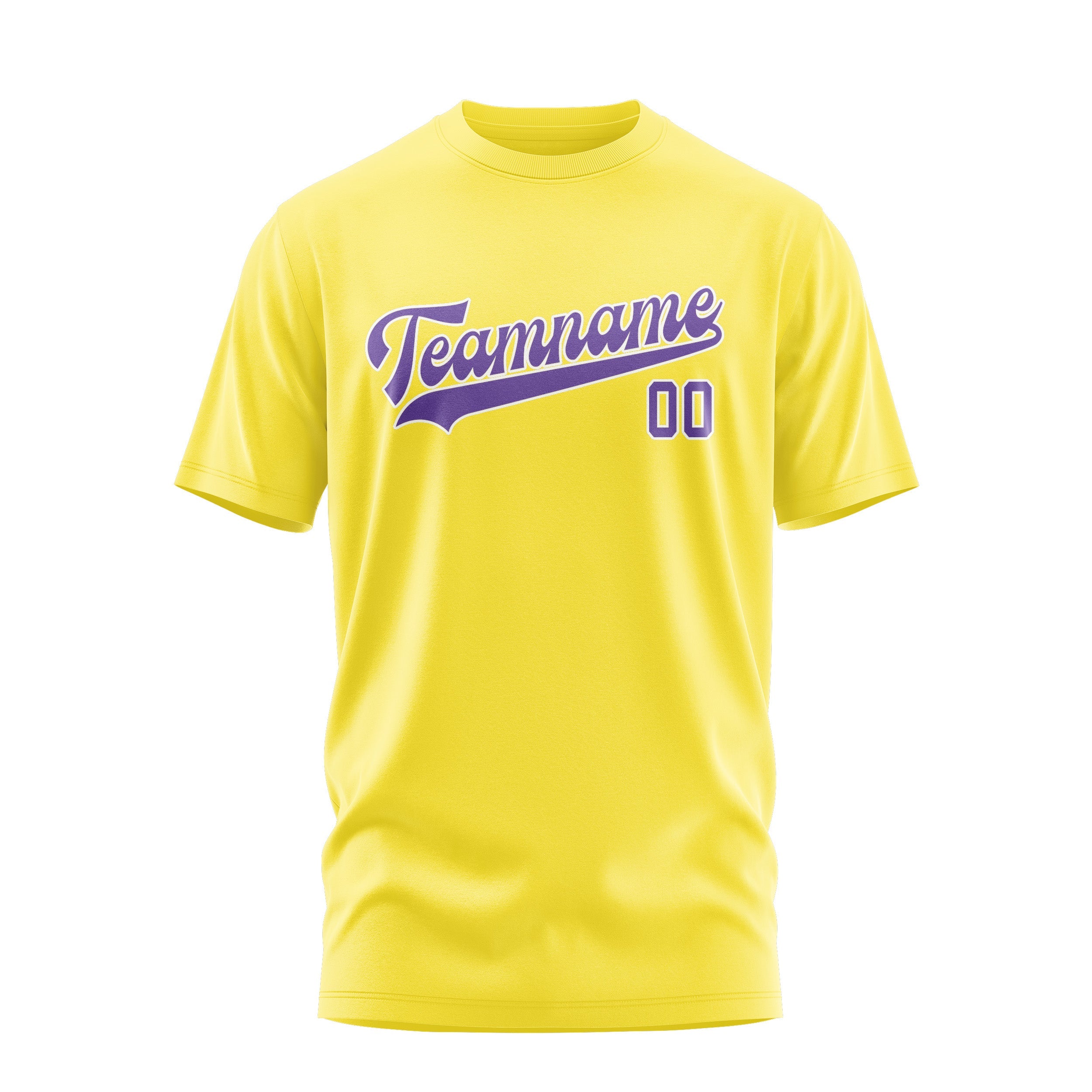 Custom Light Yellow Light Purple T-Shirt
