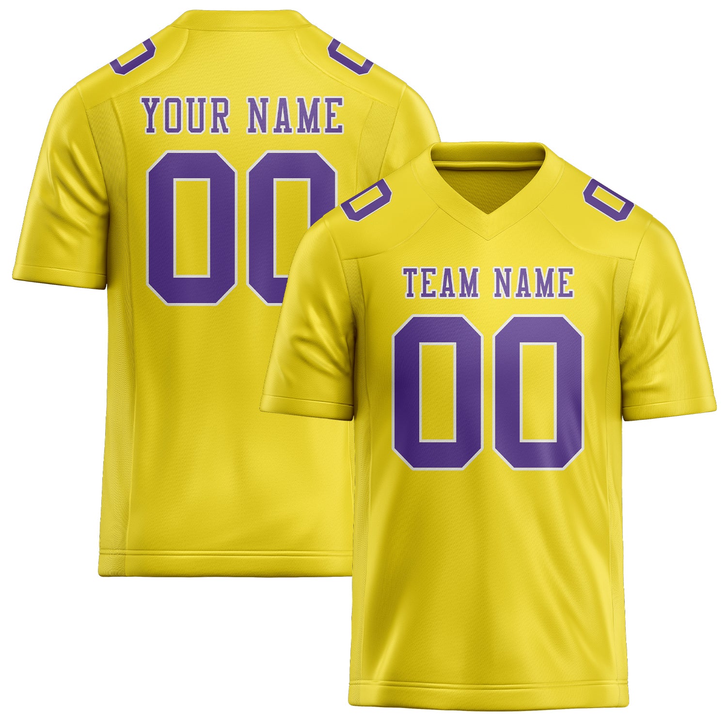 Custom Light Yellow Light Purple Football Jersey