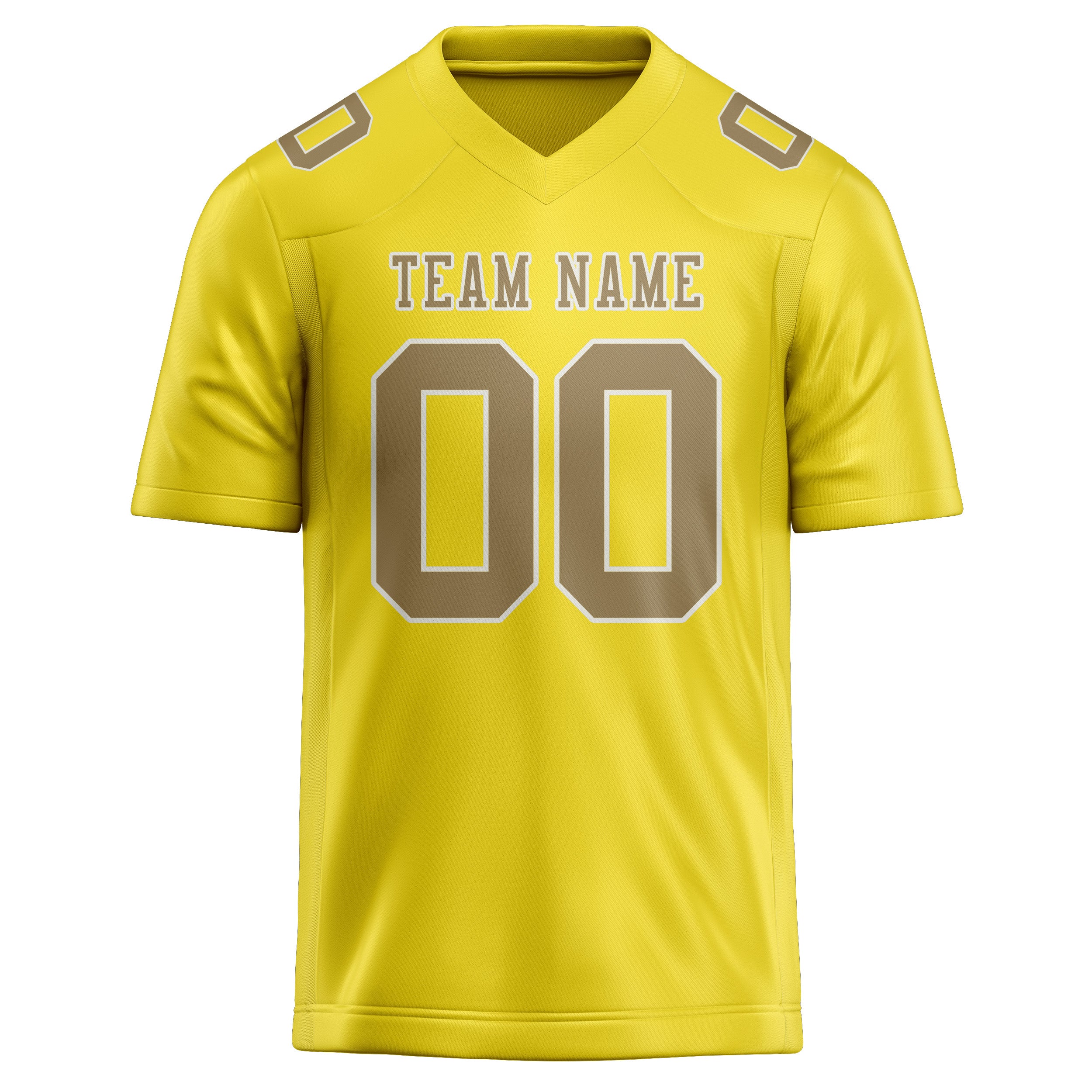 Custom Light Yellow Light Khaki Football Jersey