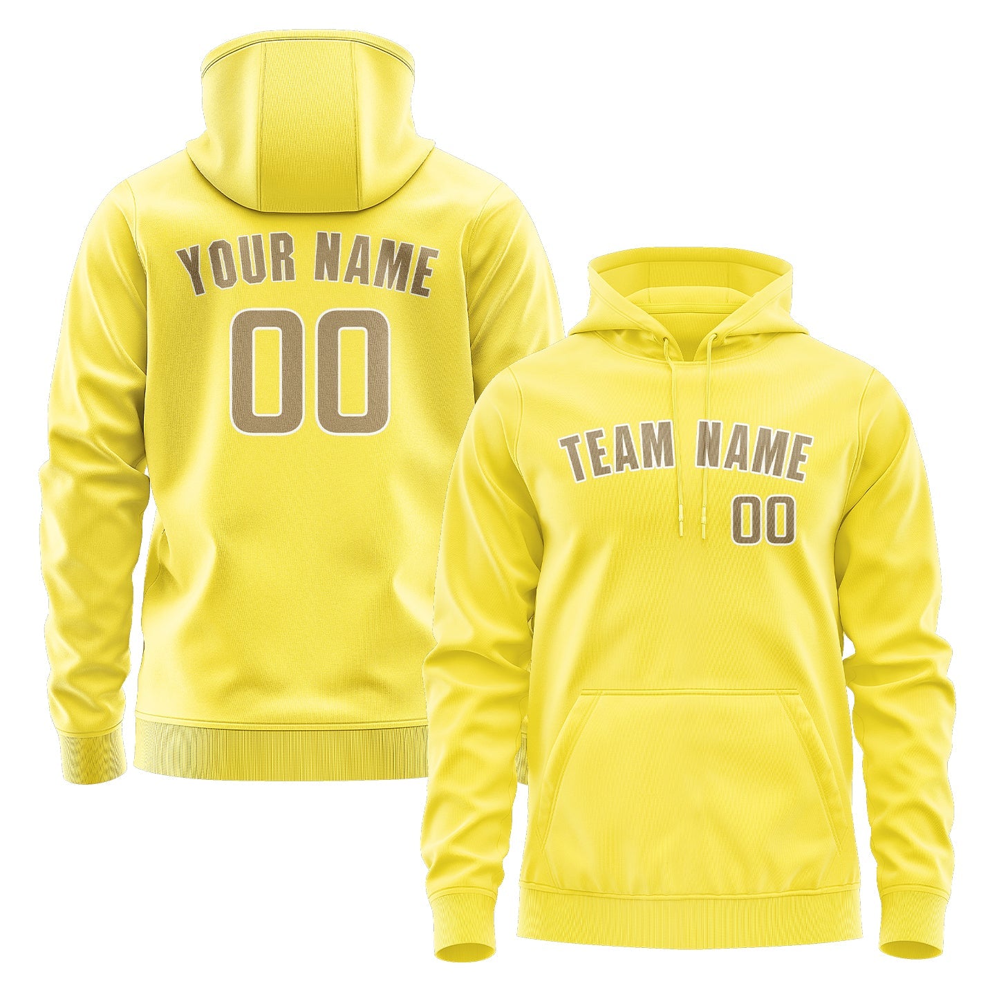 Custom Light Yellow Light Khaki Hoodie