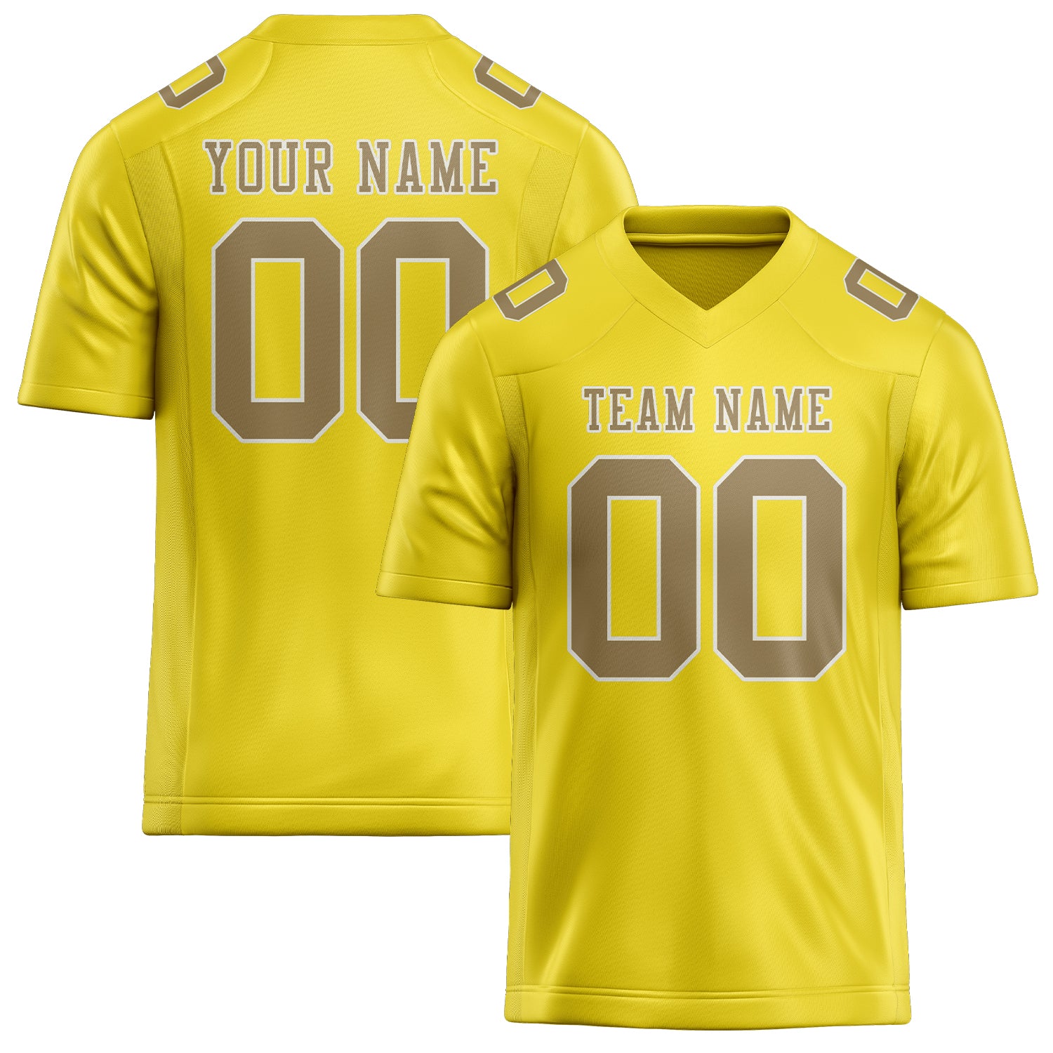 Custom Light Yellow Light Khaki Football Jersey