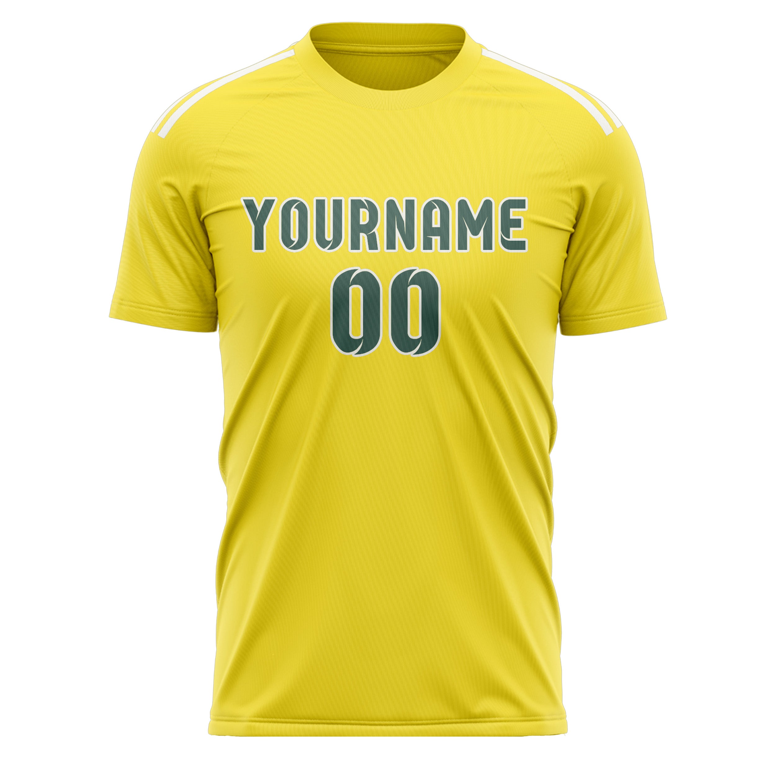 Custom Light Yellow Blue Green Soccer Jersey