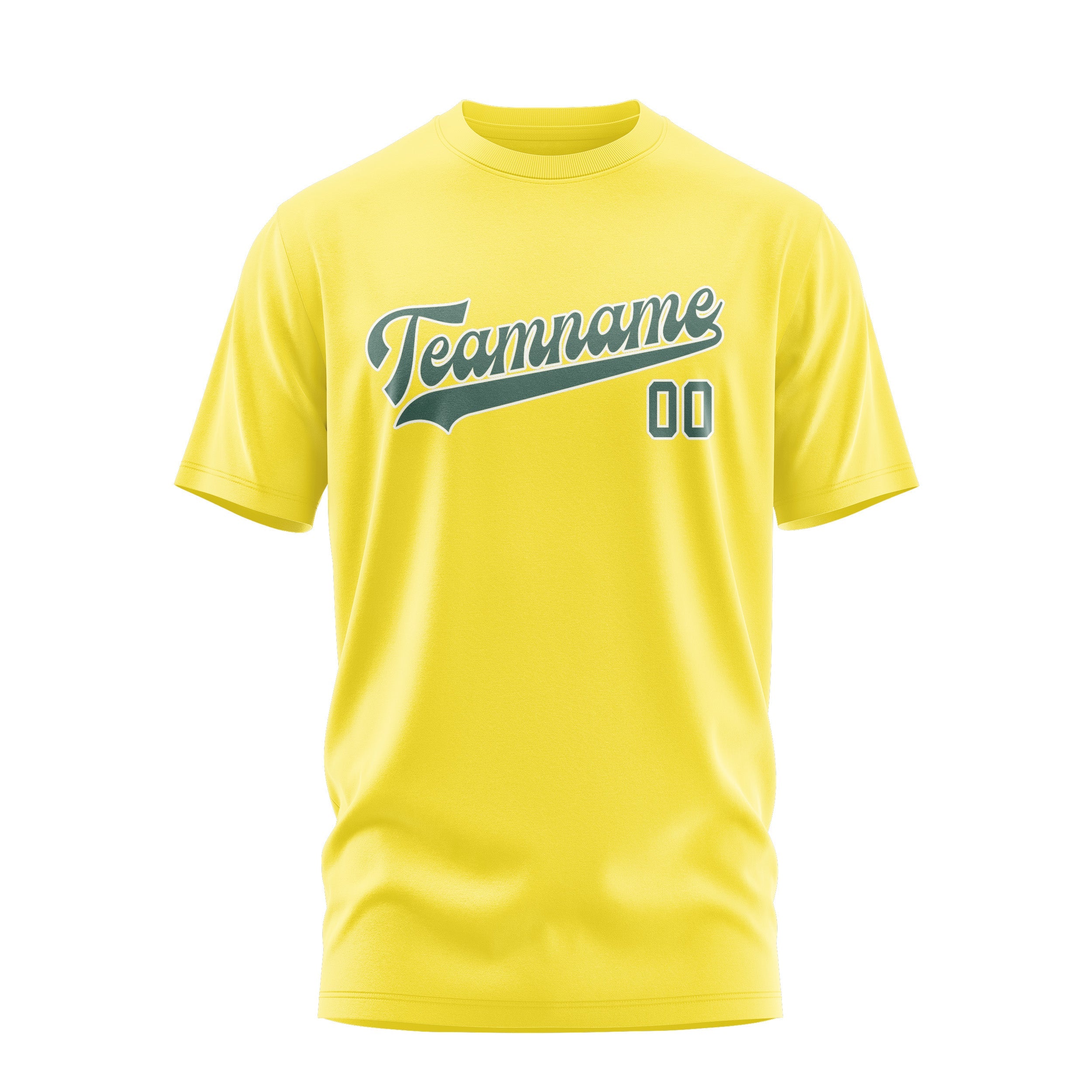 Custom Light Yellow Blue Green T-Shirt
