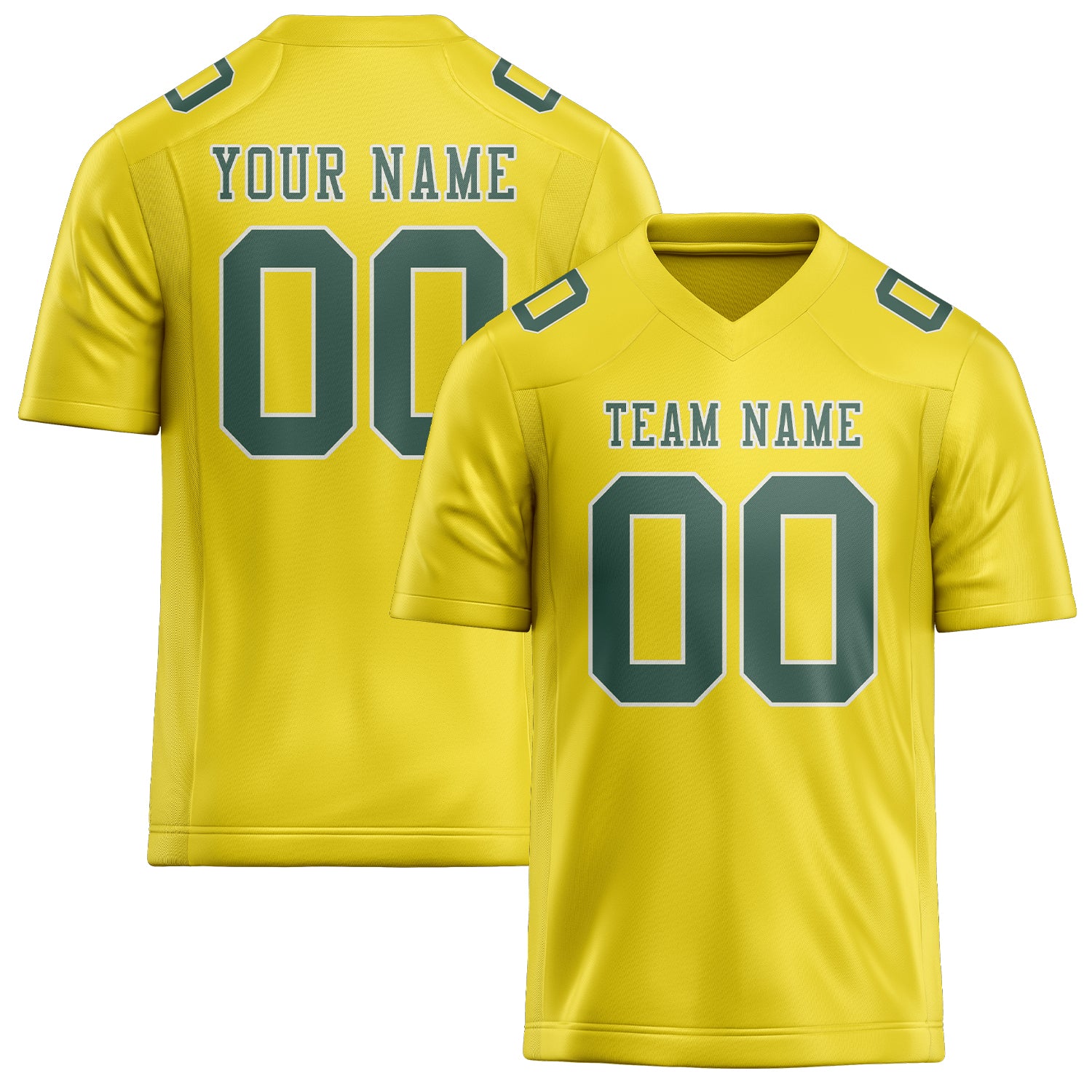 Custom Light Yellow Blue Green Football Jersey