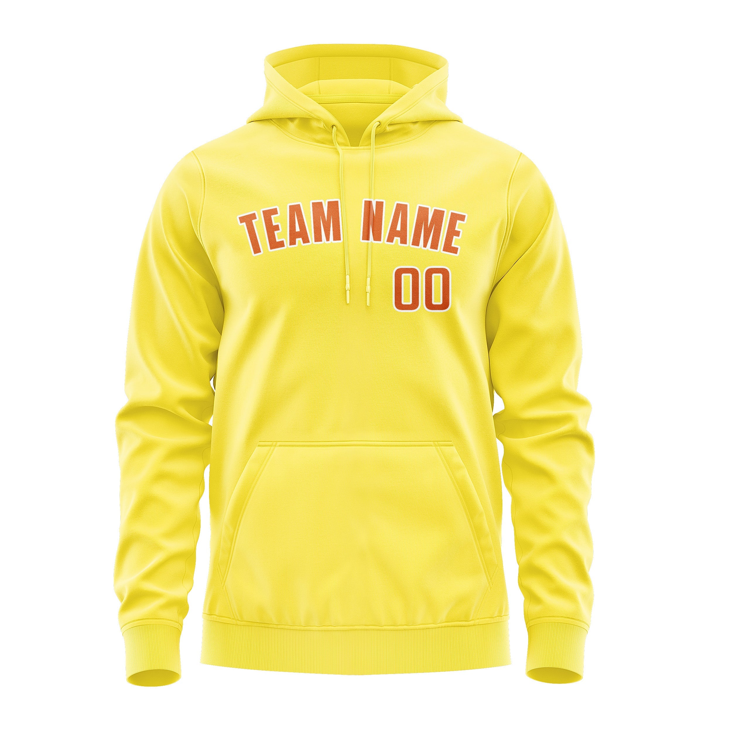 Custom Light Yellow Orange Hoodie
