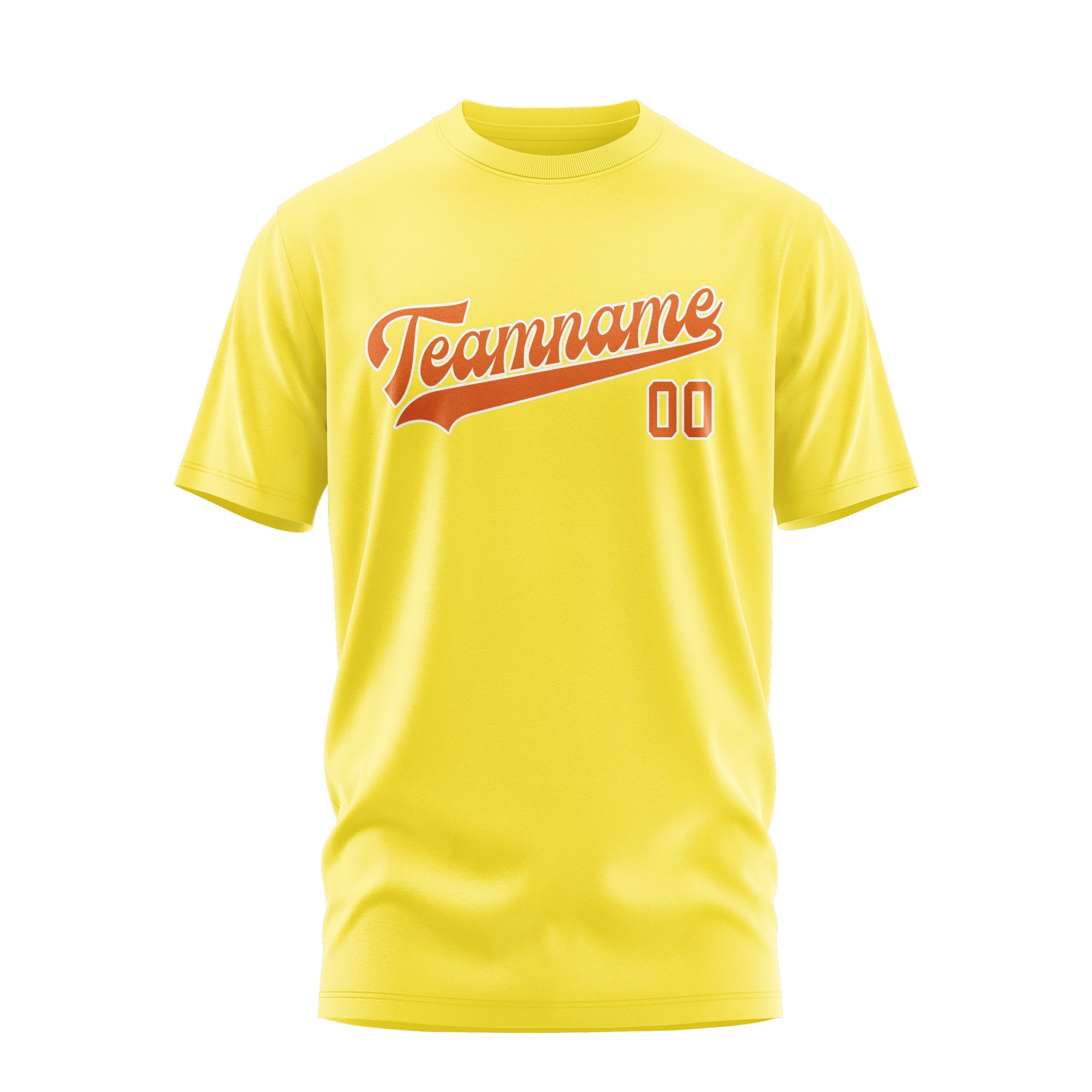 Custom Light Yellow Orange T-Shirt