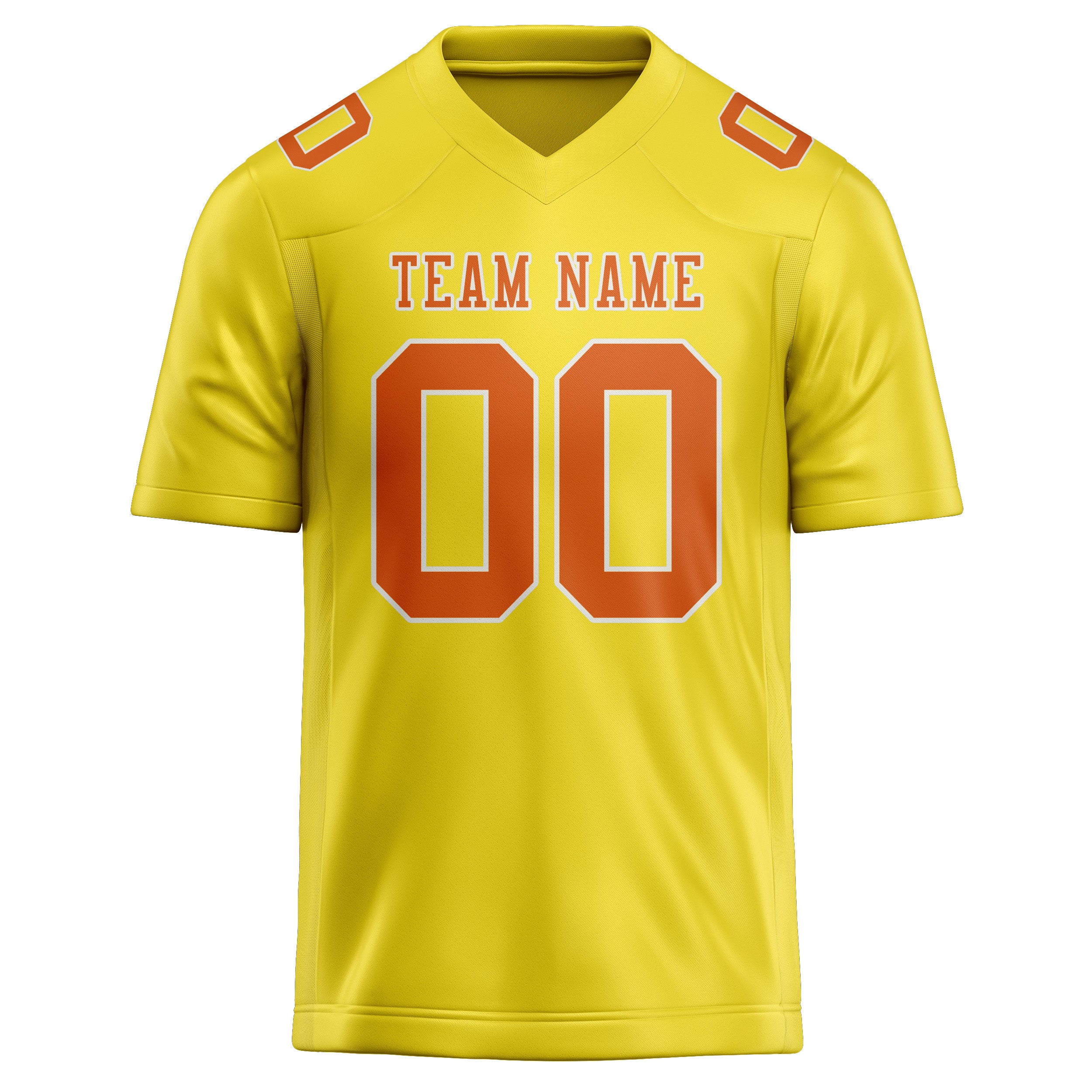 Custom Light Yellow Orange Football Jersey