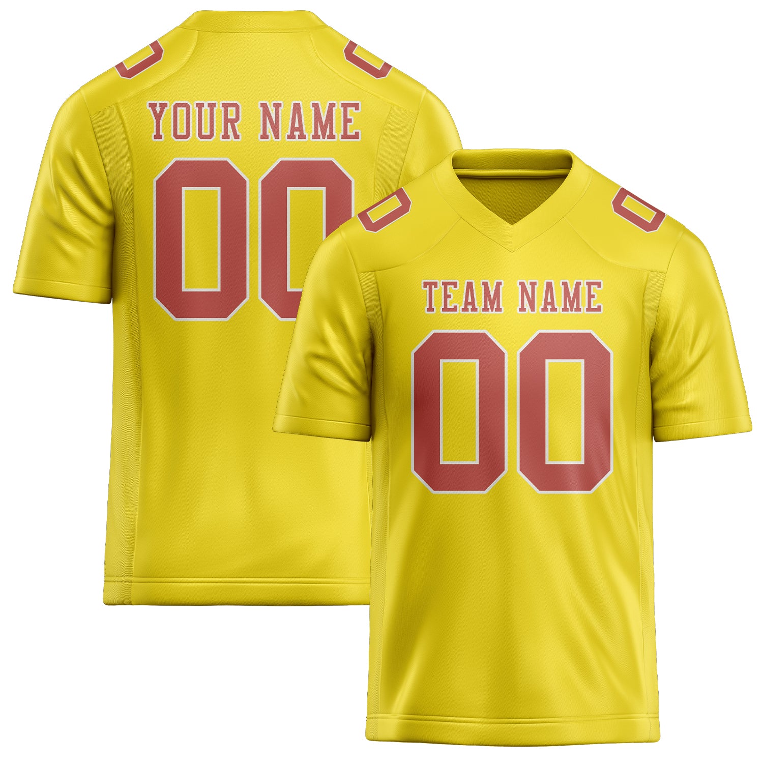 Custom Light Yellow Copper Rose Football Jersey