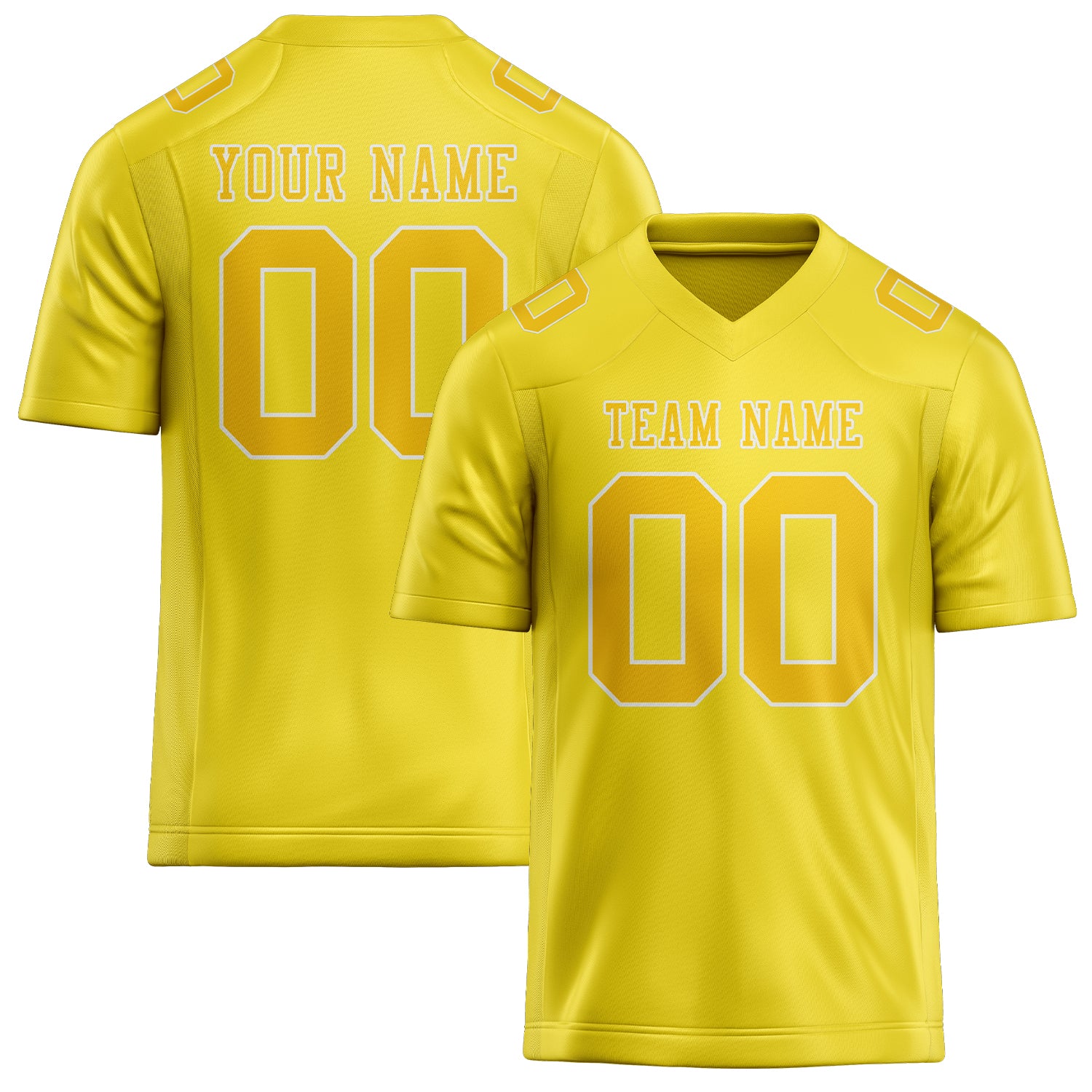 Custom Light Yellow Gold Football Jersey