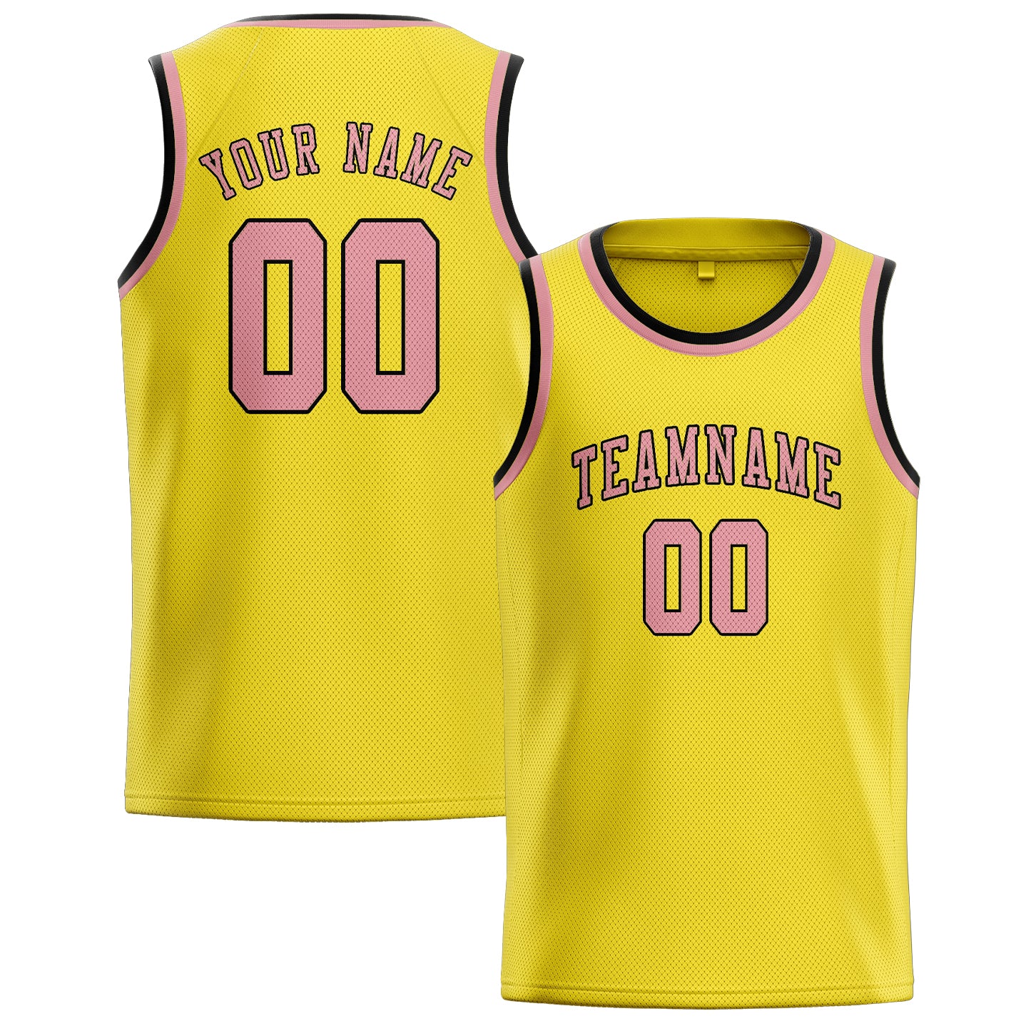 Custom Light Yellow Light Pink Basketball Jersey