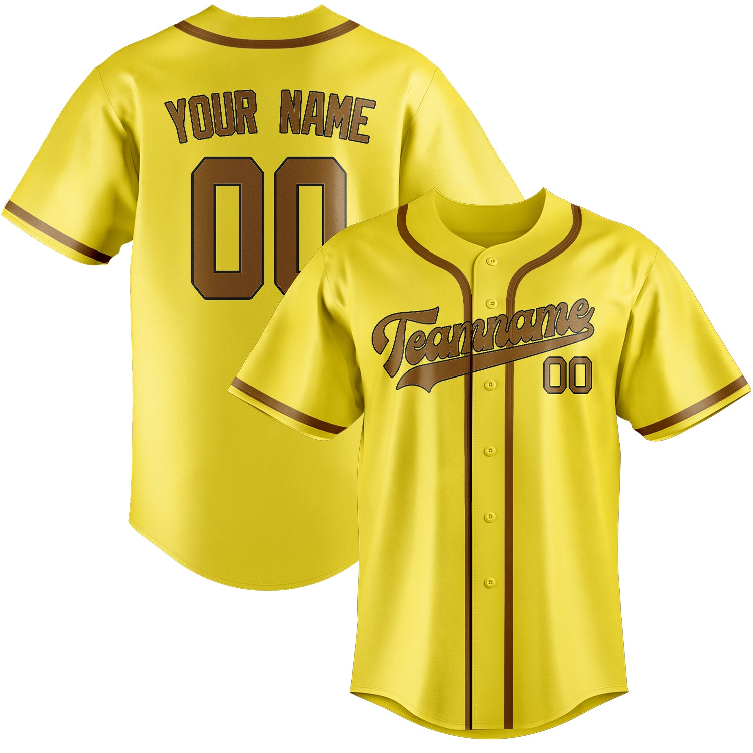 Custom Light Yellow Khaki Baseball Jersey