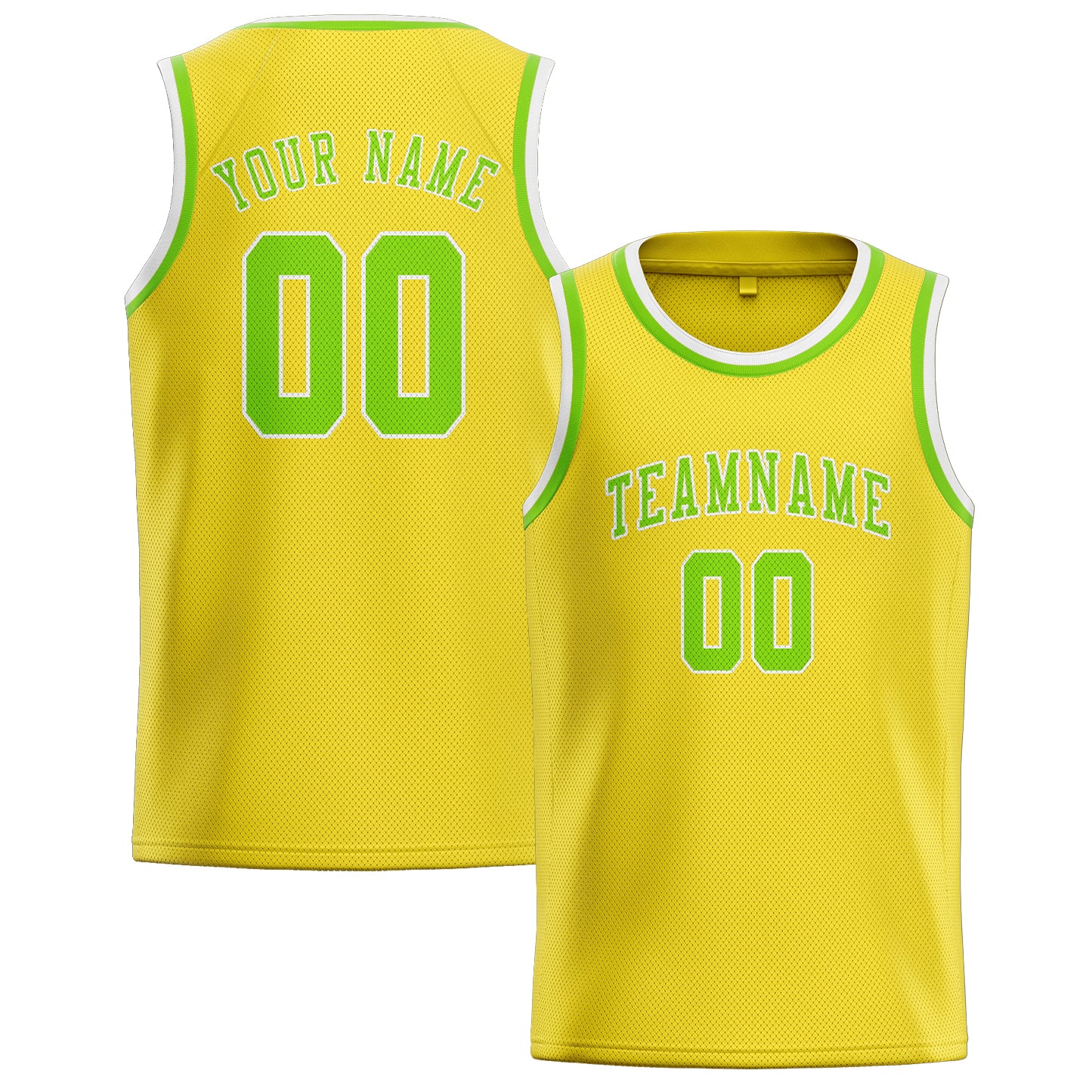 Custom Light Yellow Emerald Green Basketball Jersey