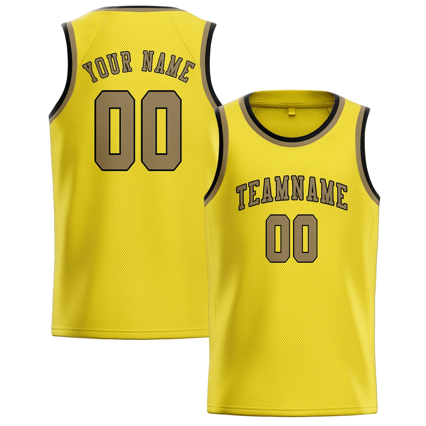 Custom Light Yellow Light Khaki Basketball Jersey