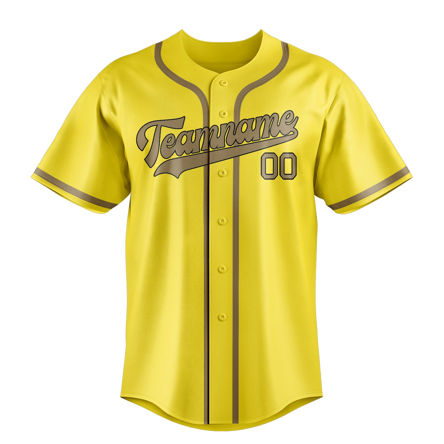 Custom Light Yellow Light Khaki Baseball Jersey