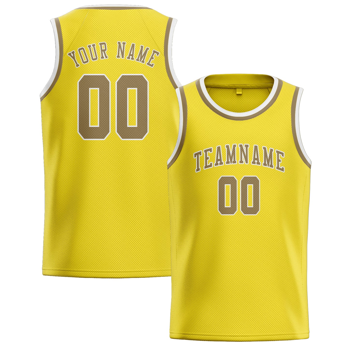 Custom Light Yellow Light Khaki Basketball Jersey