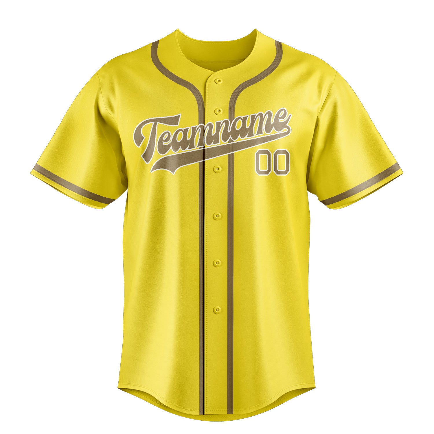 Custom Light Yellow Light Khaki Baseball Jersey