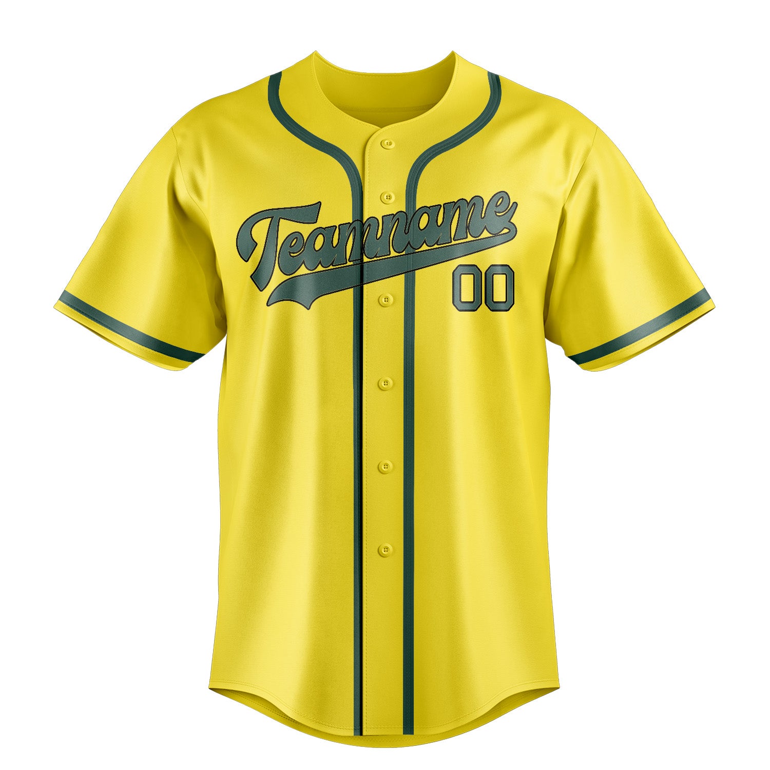 Custom Light Yellow Blue Green Baseball Jersey