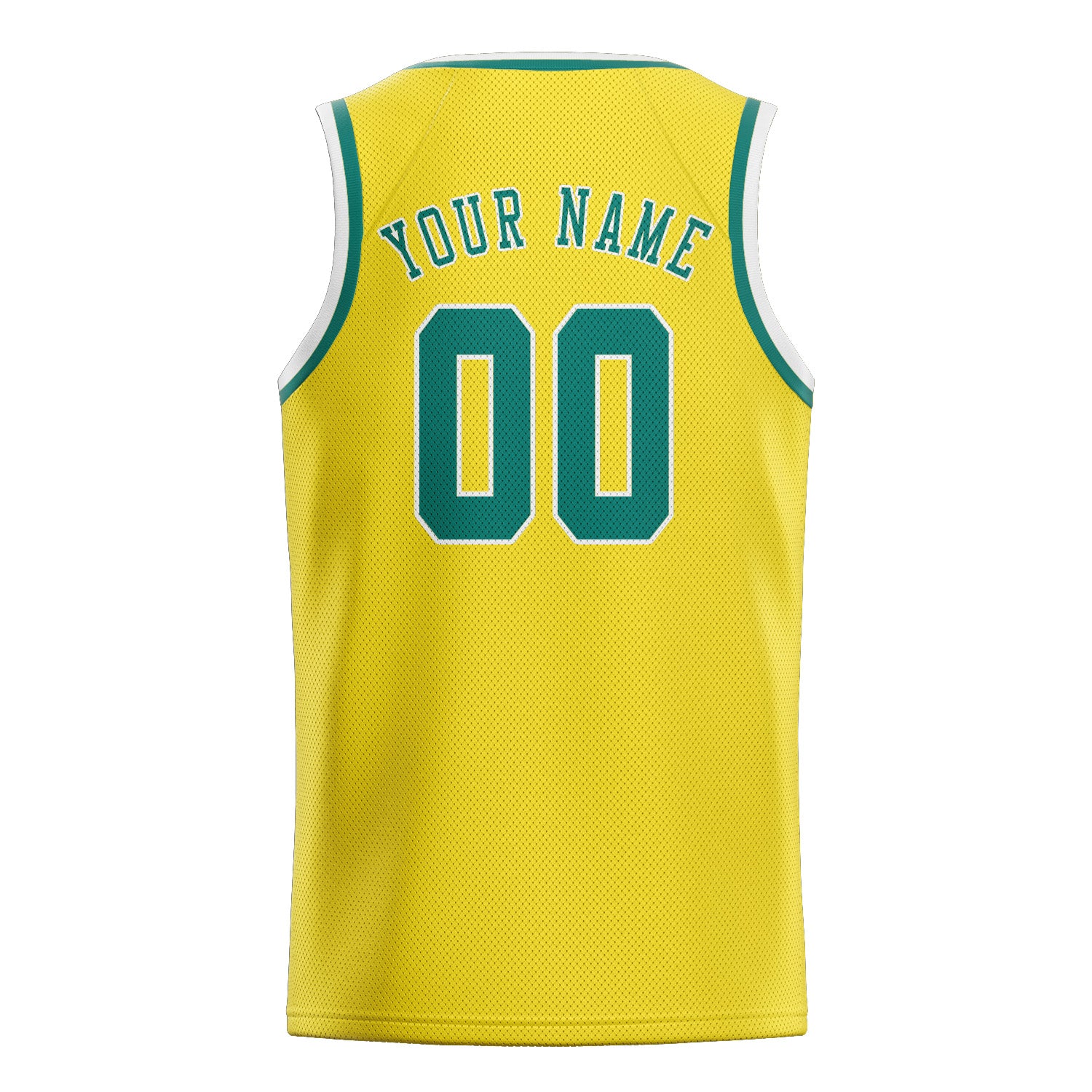 Custom Light Yellow Blue Green Basketball Jersey
