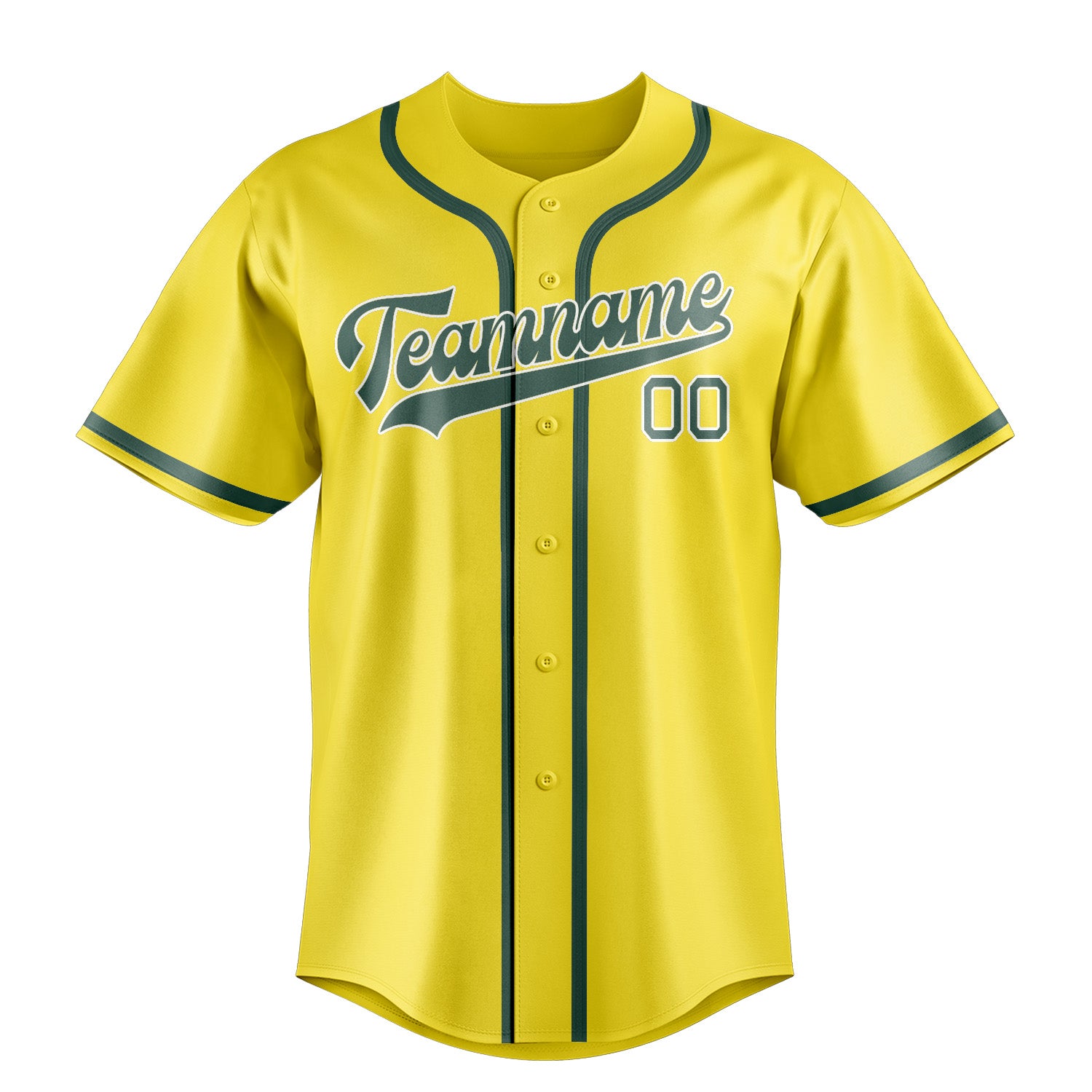 Custom Light Yellow Blue Green Baseball Jersey