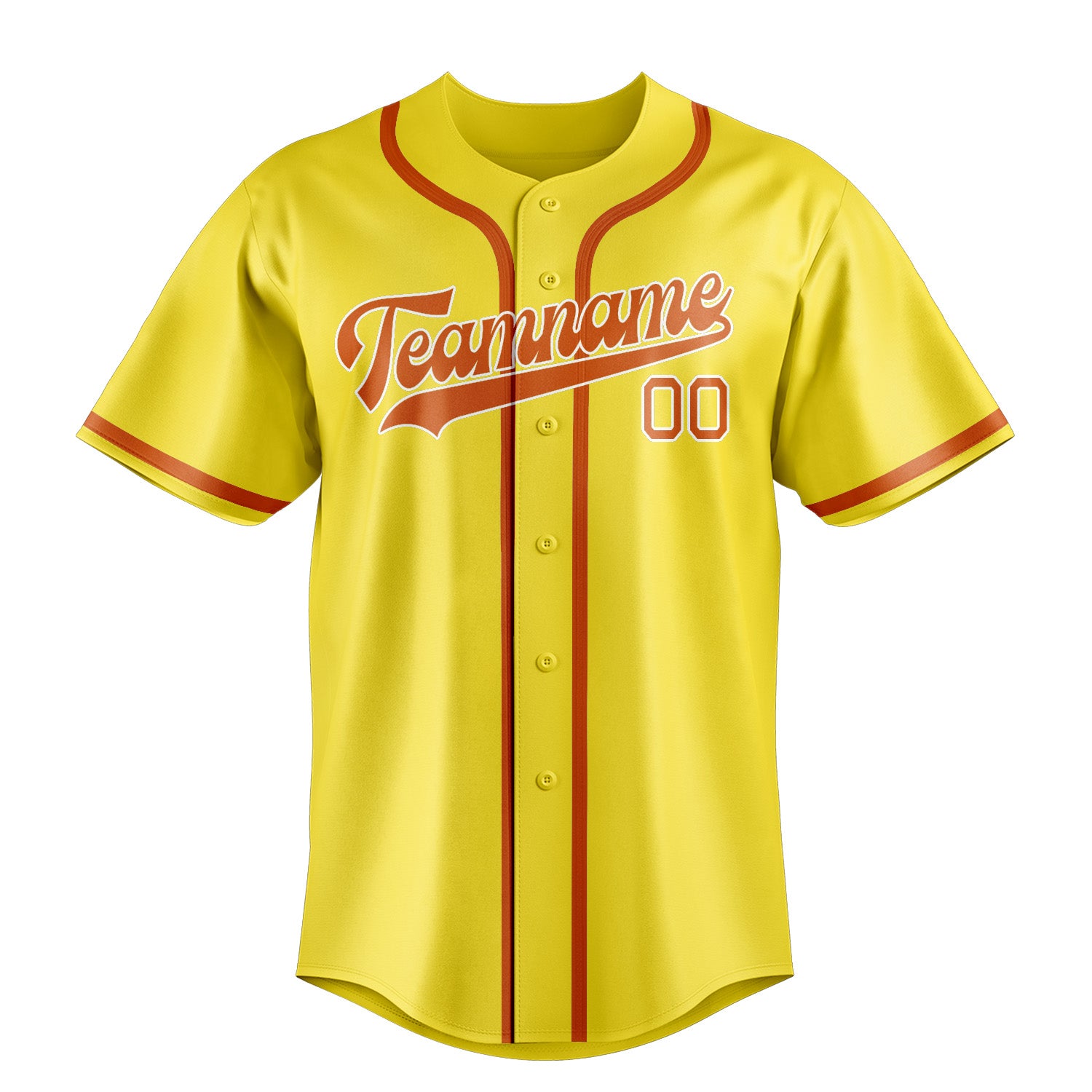 Custom Light Yellow Orange Baseball Jersey