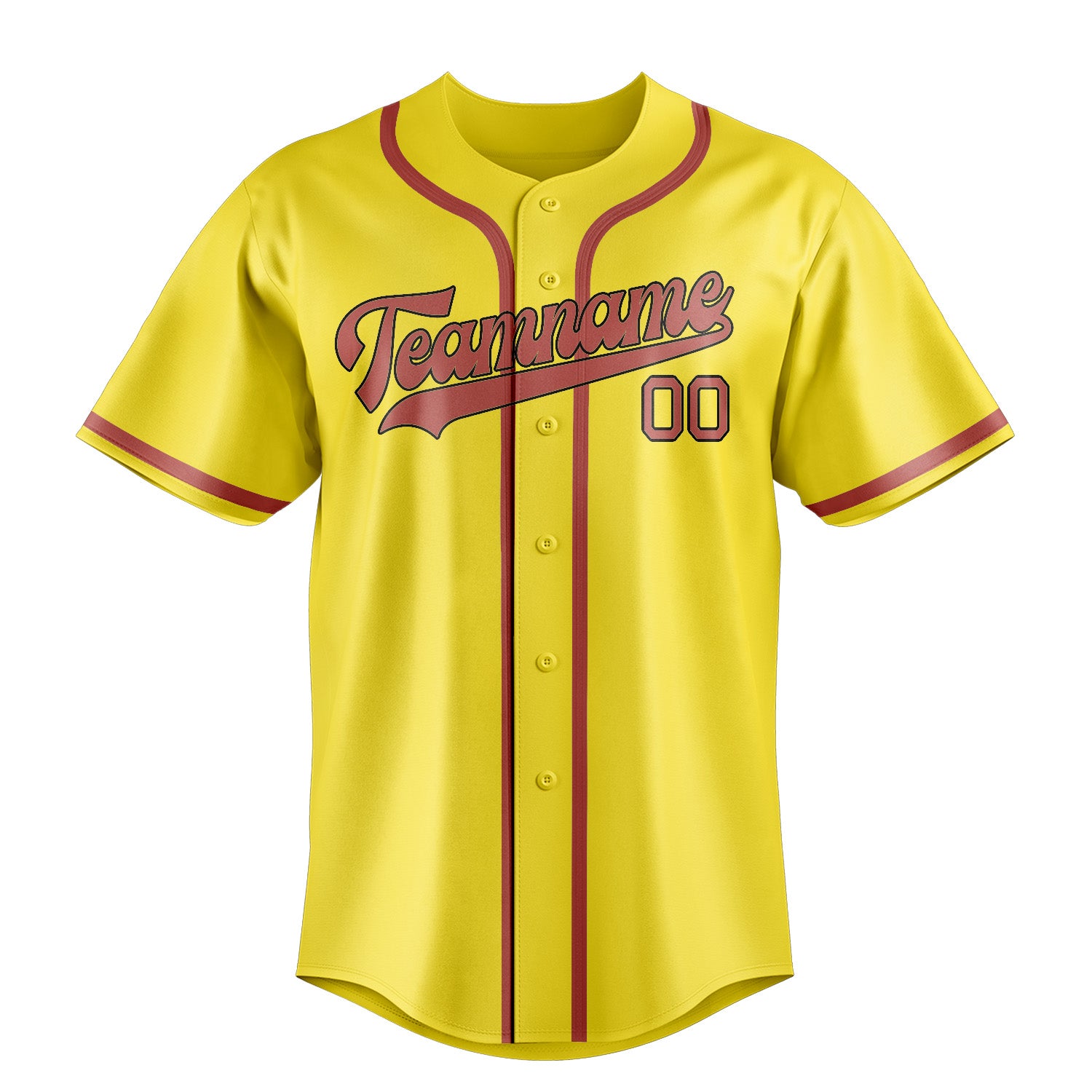 Custom Light Yellow Copper Rose Baseball Jersey
