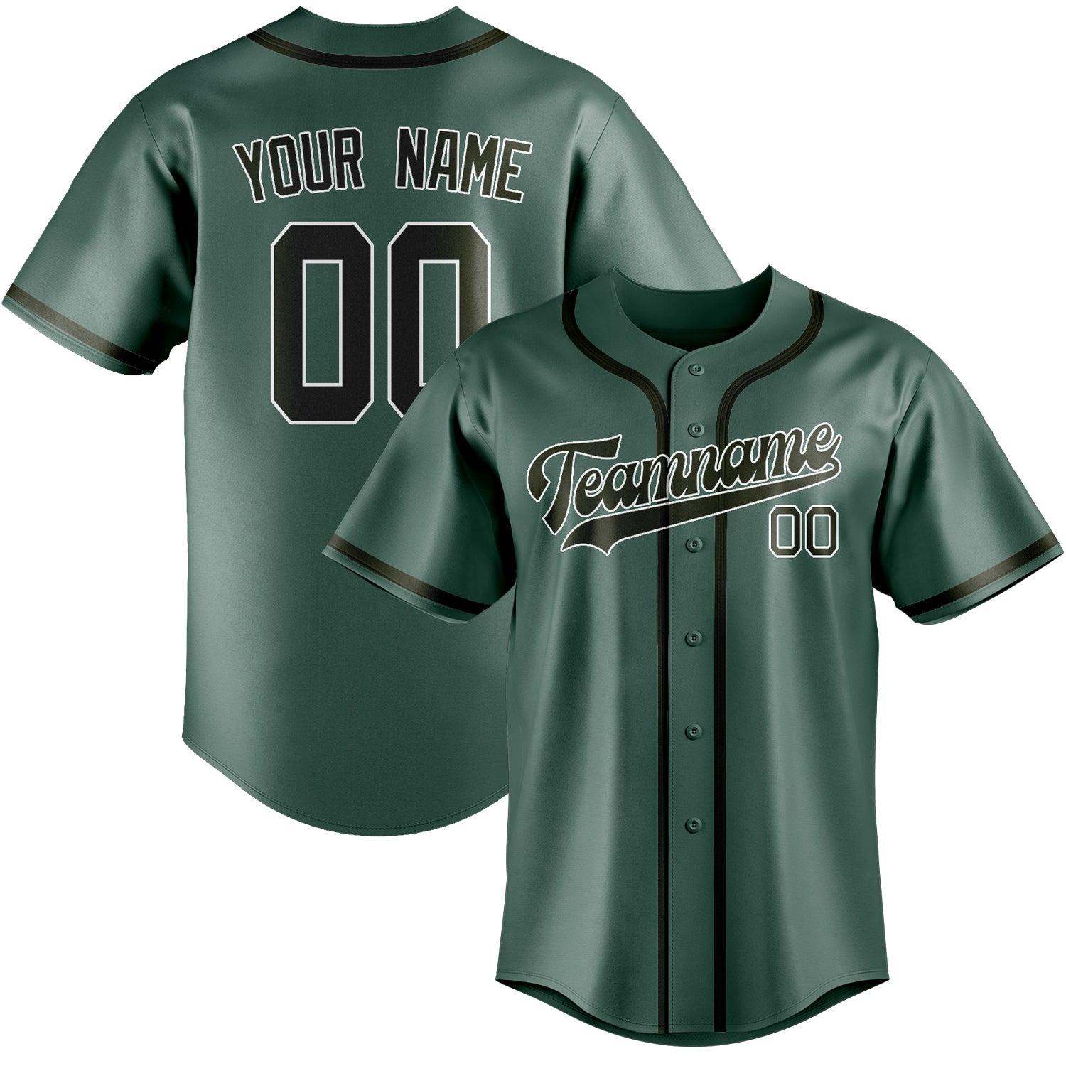Custom Blue Green Olive Baseball Jersey