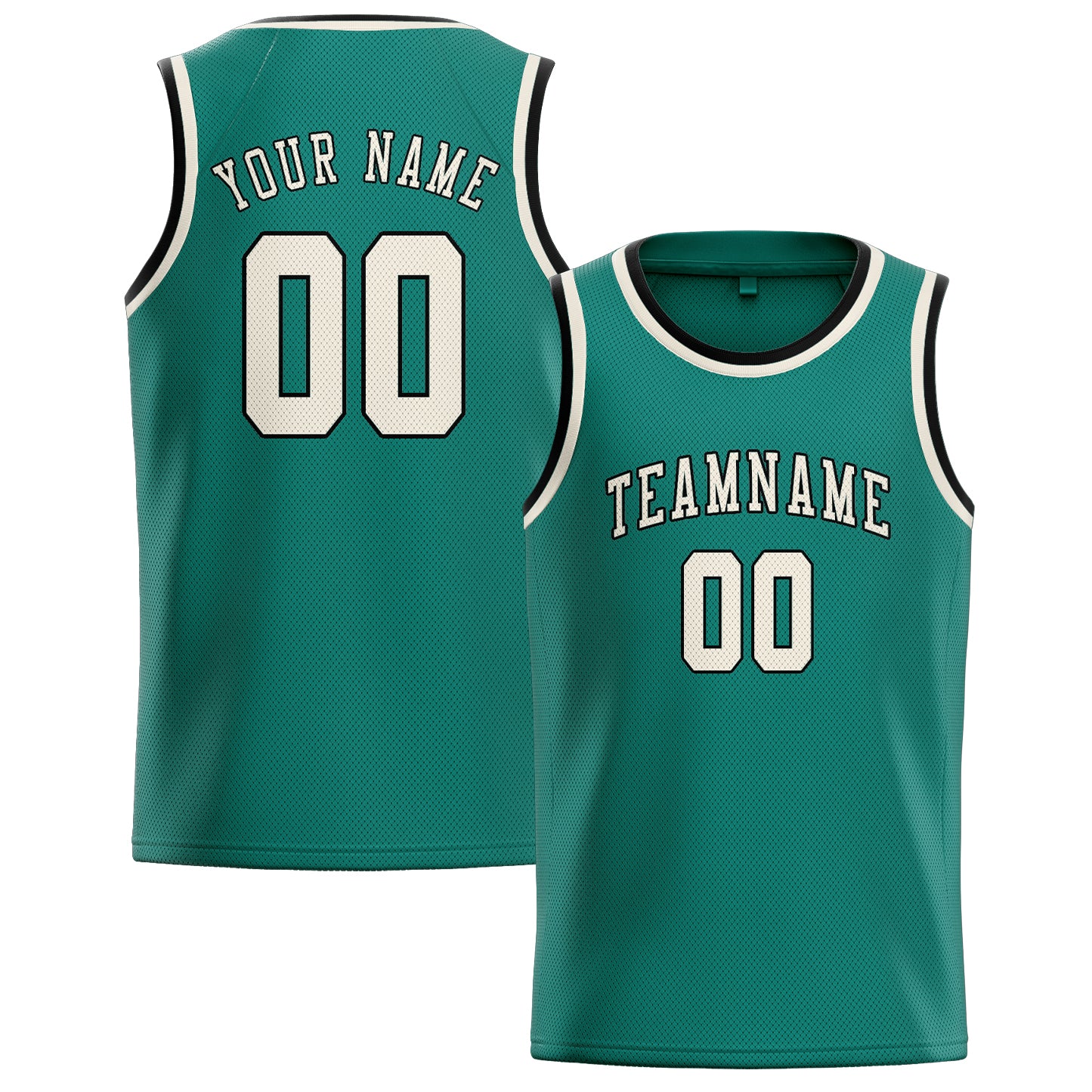 Custom Blue Green Cream Basketball Jersey