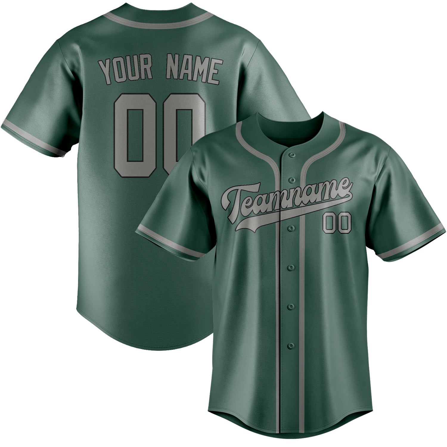Custom Blue Green Gray Baseball Jersey