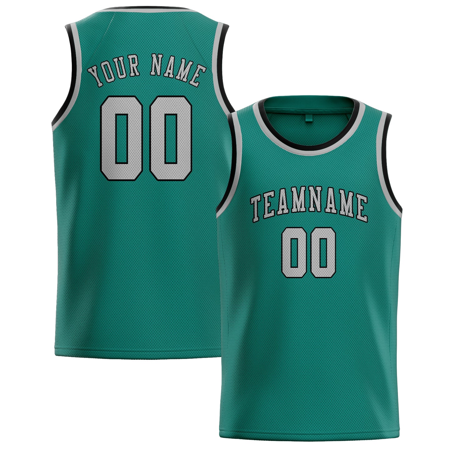 Custom Blue Green Gray Basketball Jersey