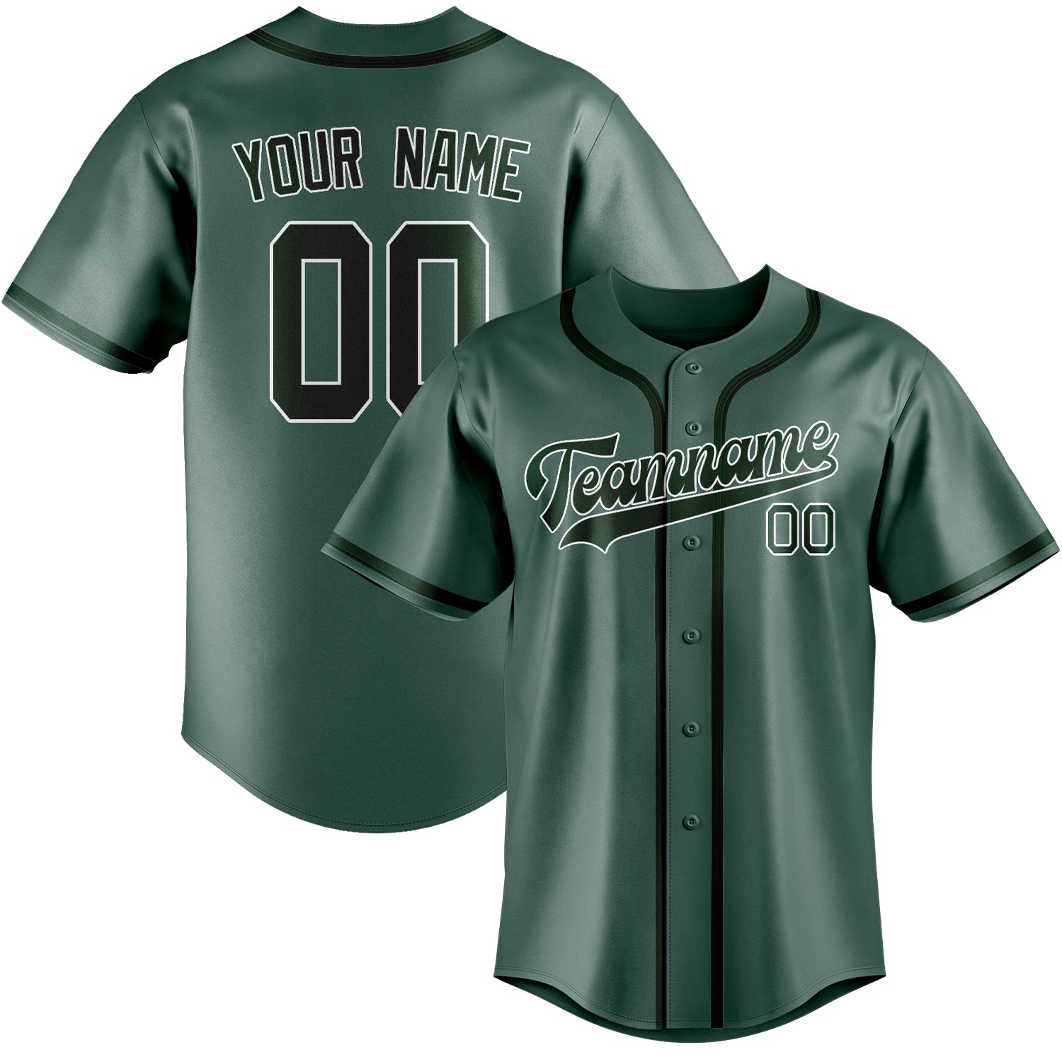 Custom Blue Green Green Baseball Jersey