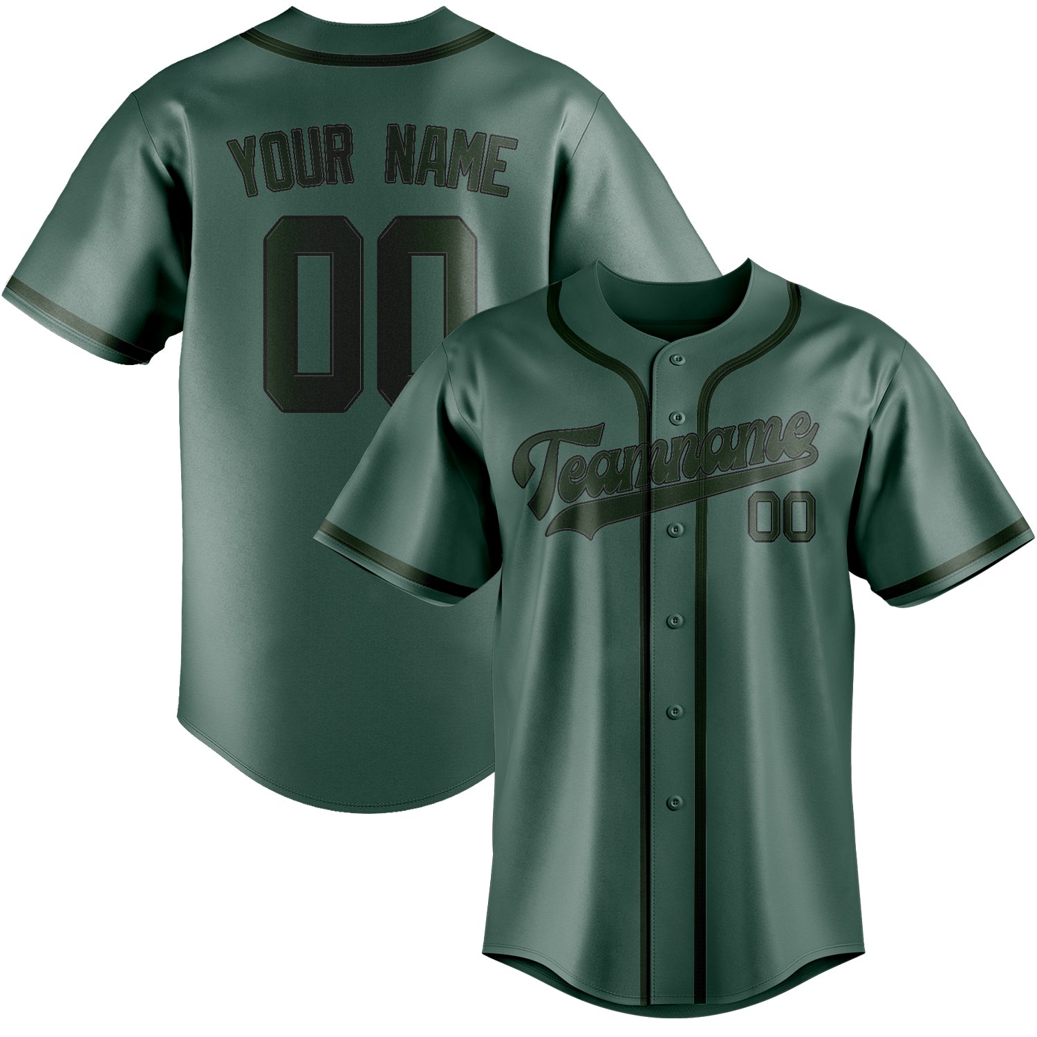 Custom Blue Green Dark Green Baseball Jersey