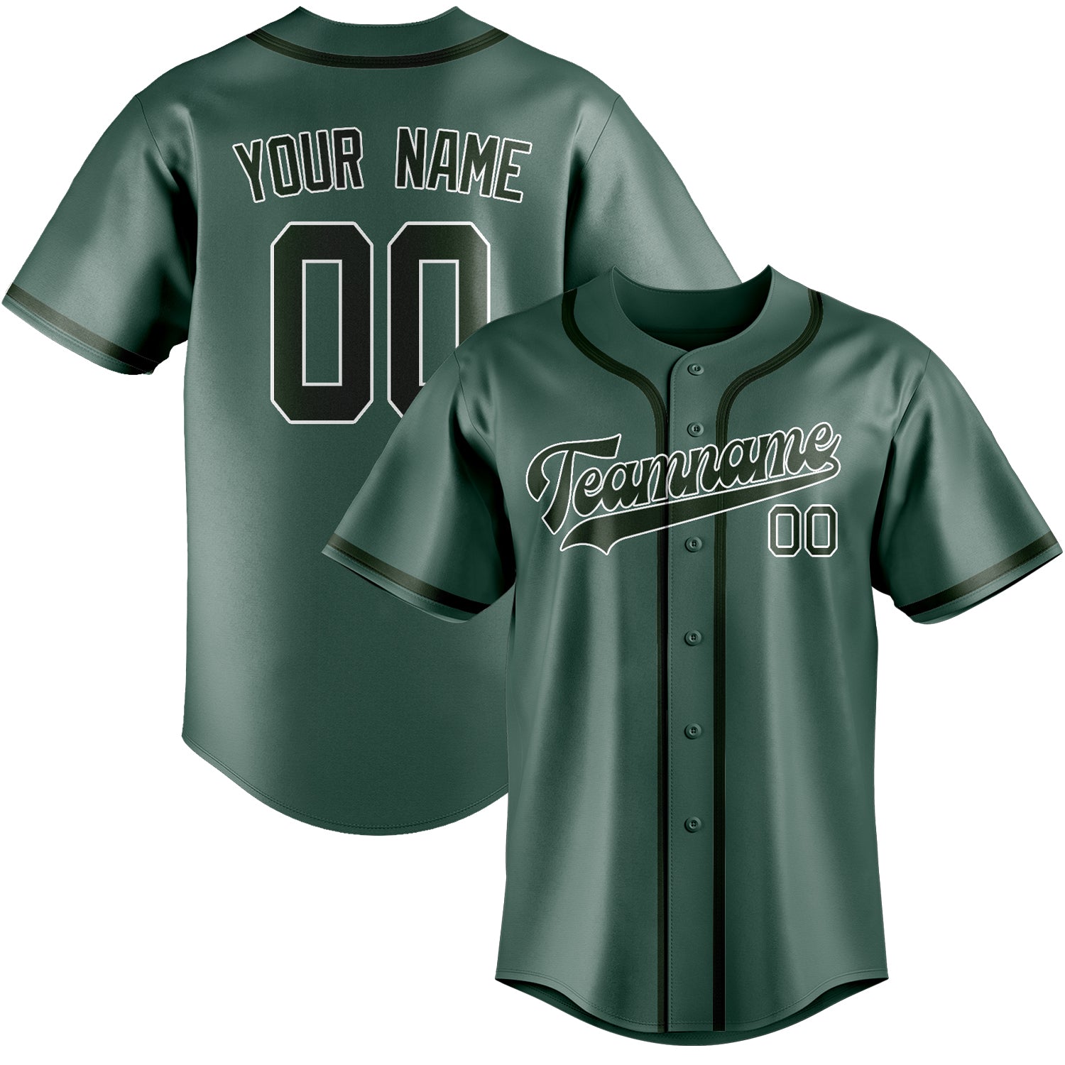 Custom Blue Green Dark Green Baseball Jersey