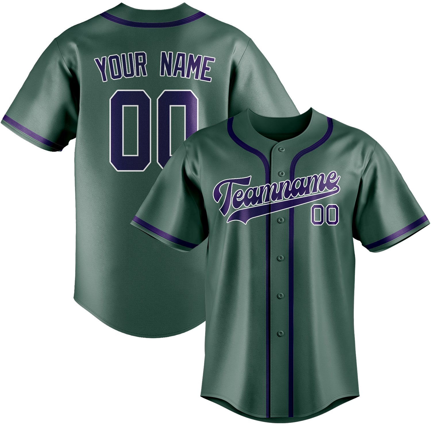 Custom Blue Green Purple Baseball Jersey