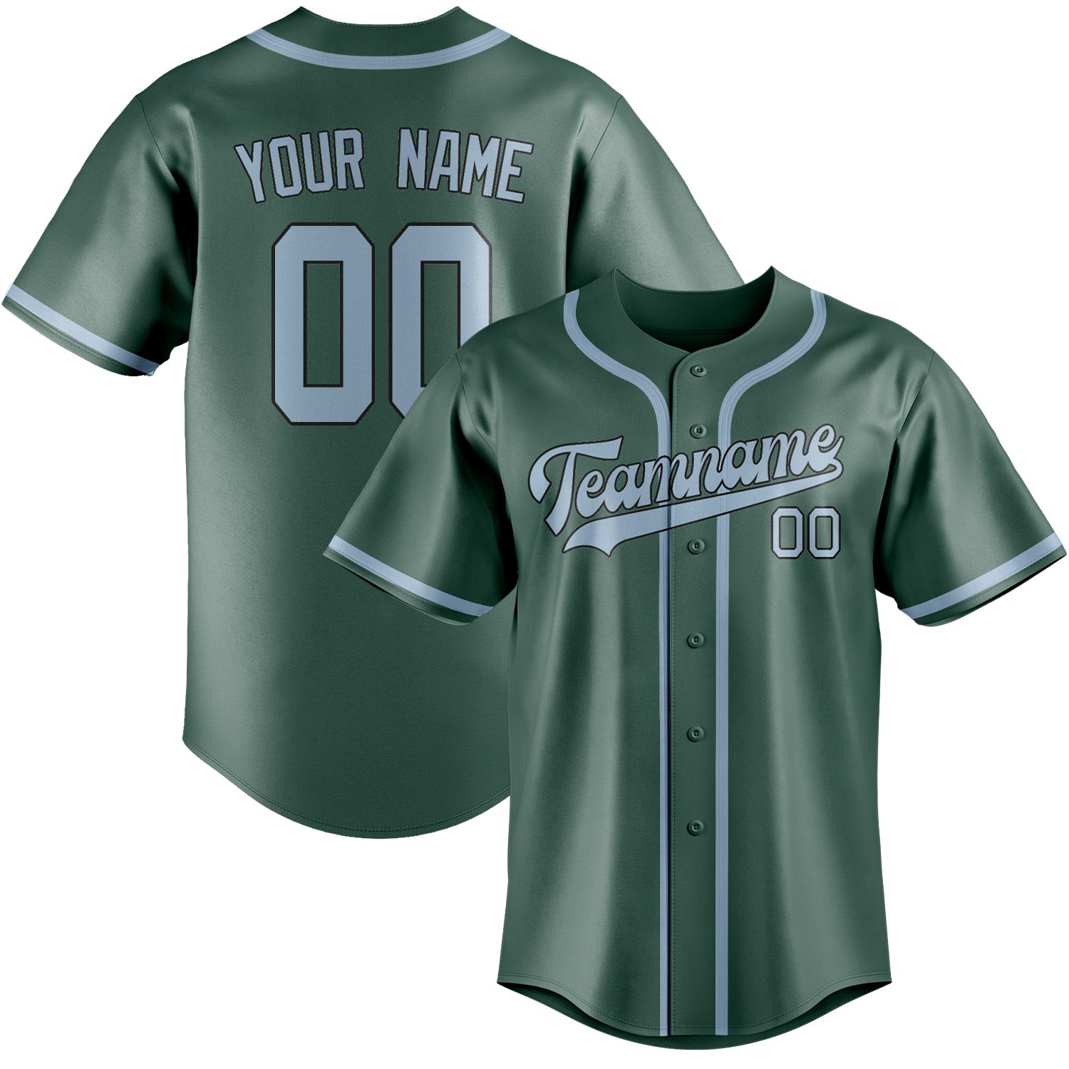 Custom Blue Green Light Blue Baseball Jersey