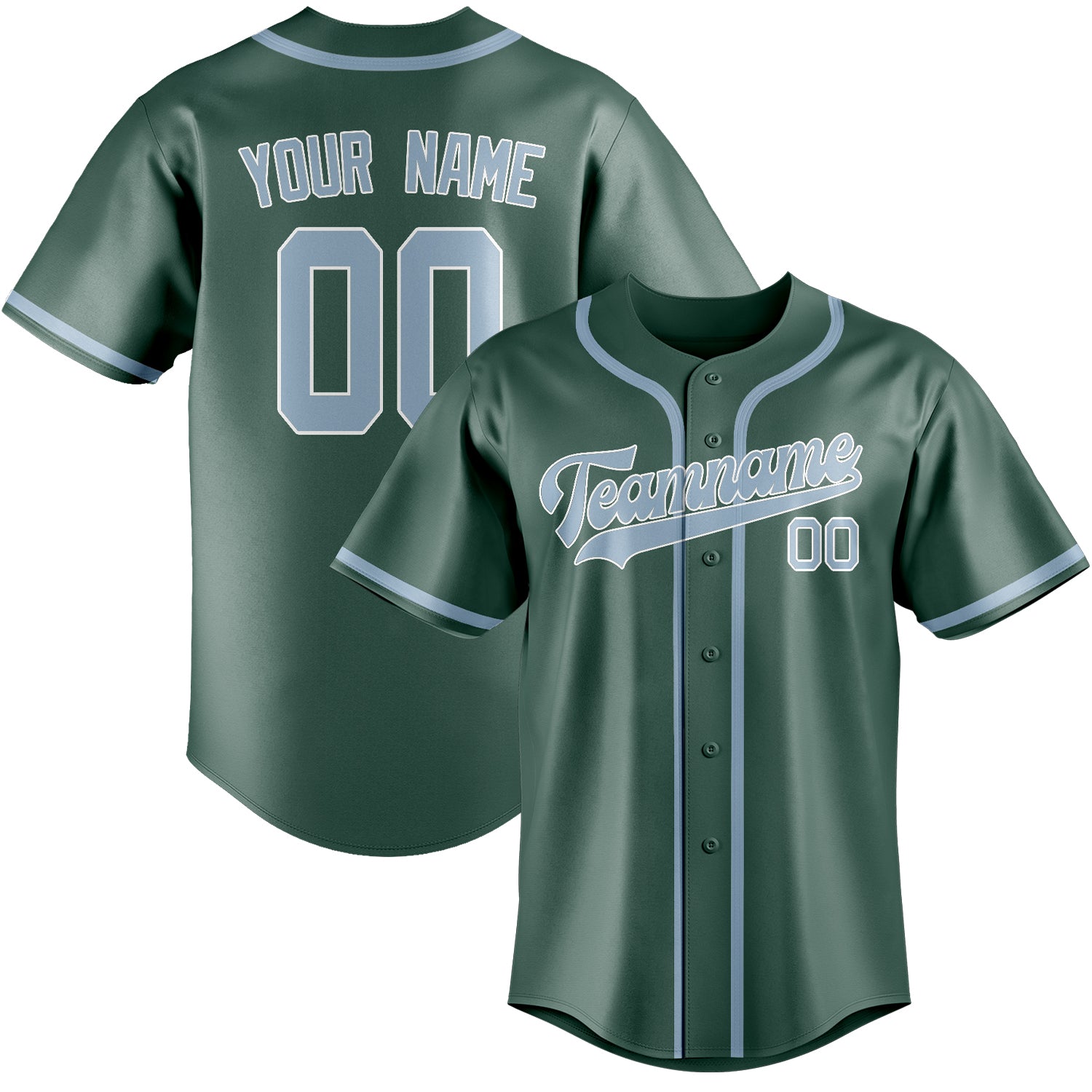 Custom Blue Green Light Blue Baseball Jersey