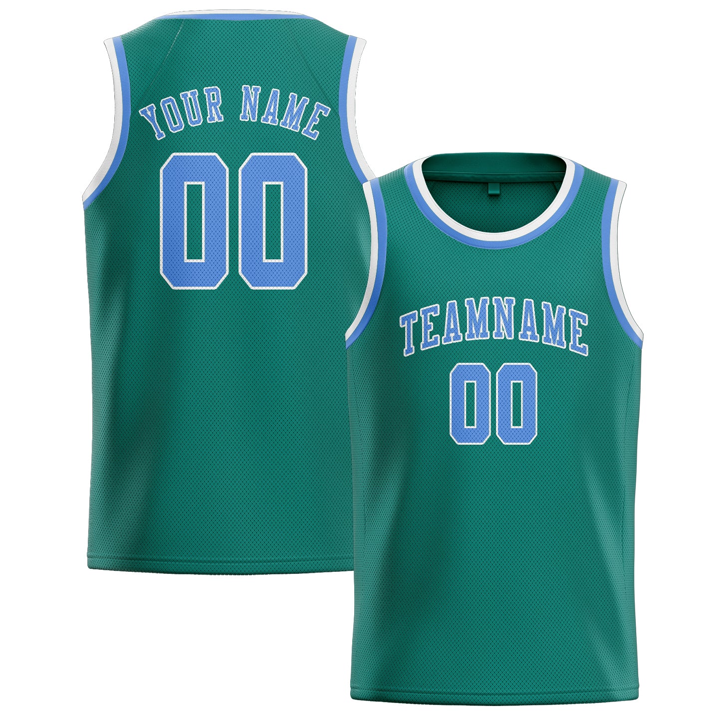 Custom Blue Green Light Blue Basketball Jersey