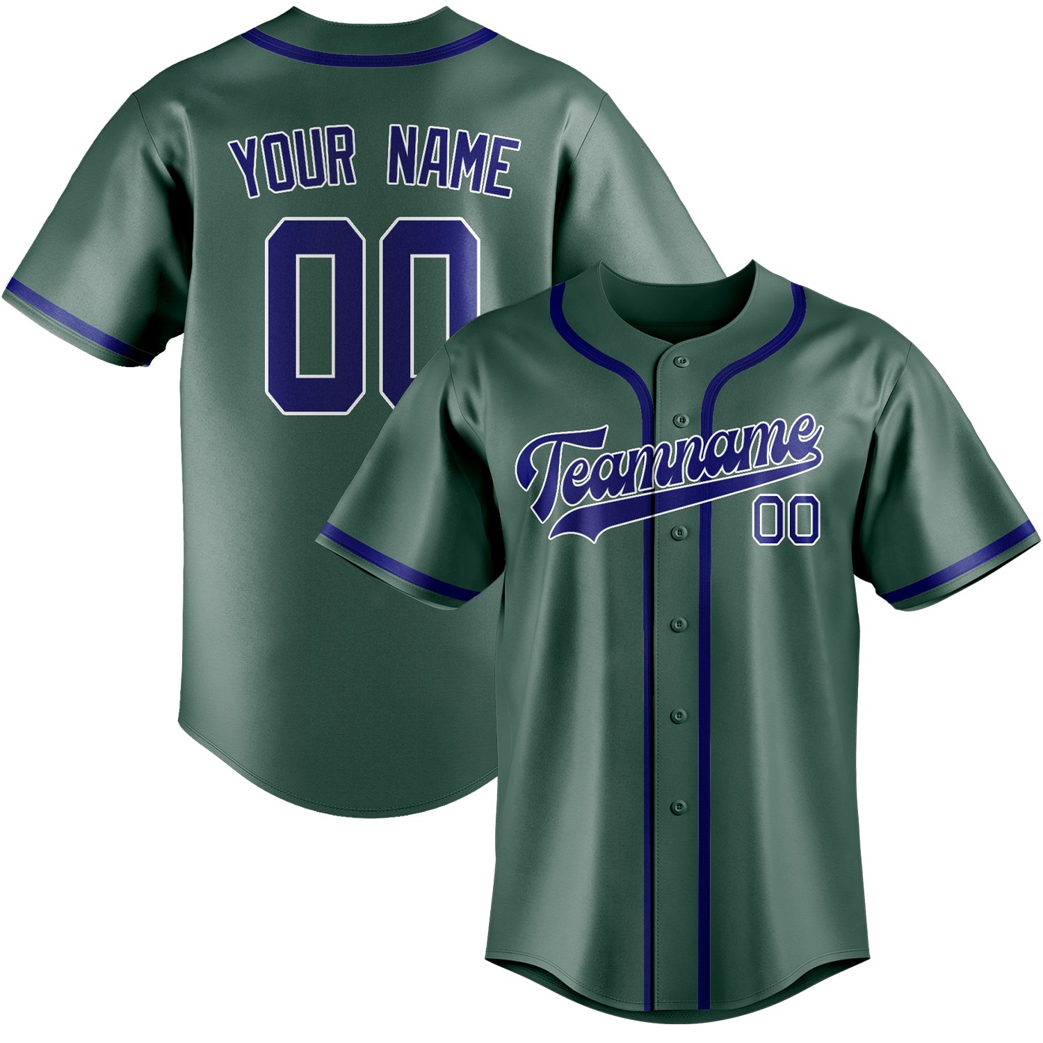 Custom Blue Green Sky Blue Baseball Jersey