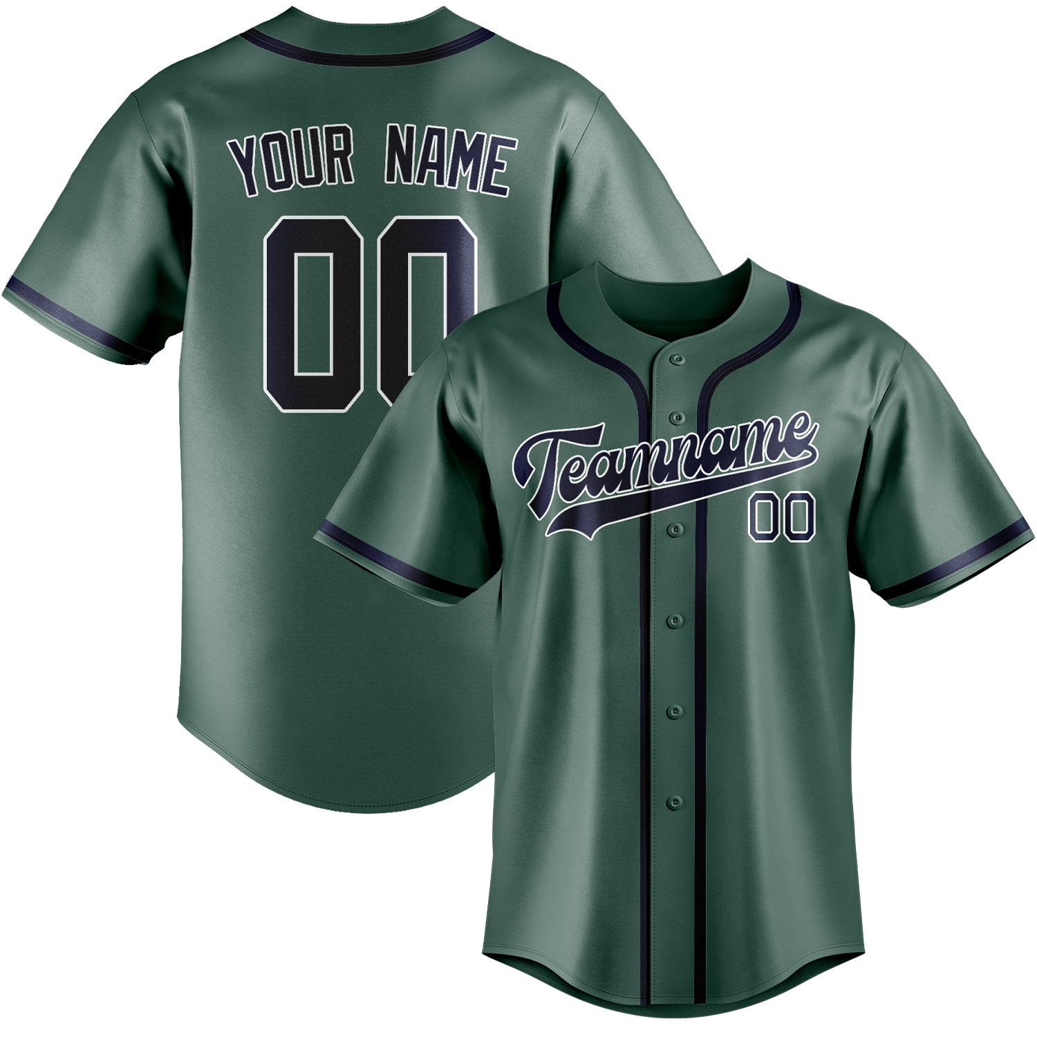 Custom Blue Green Blue Baseball Jersey