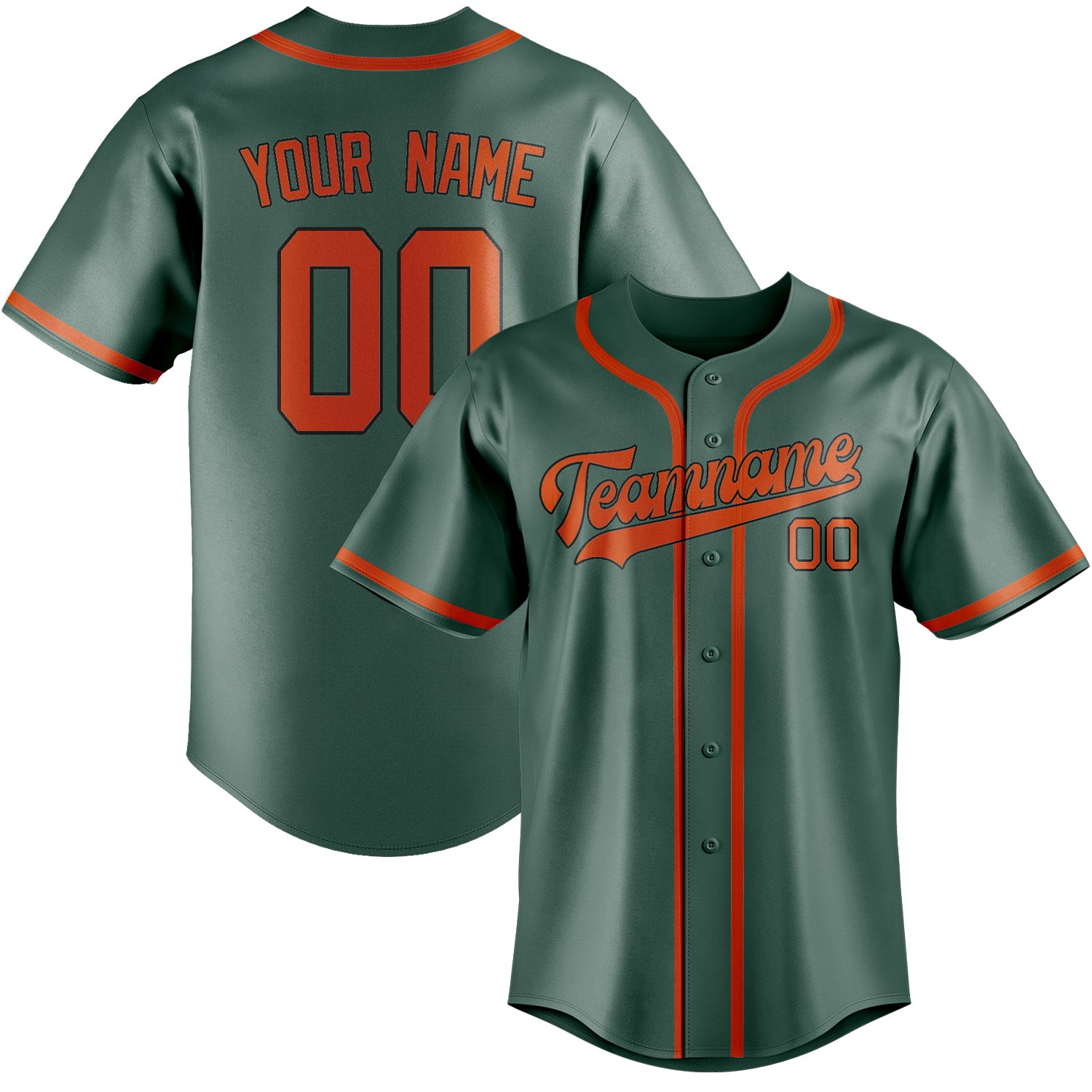 Custom Blue Green Orange Red Baseball Jersey