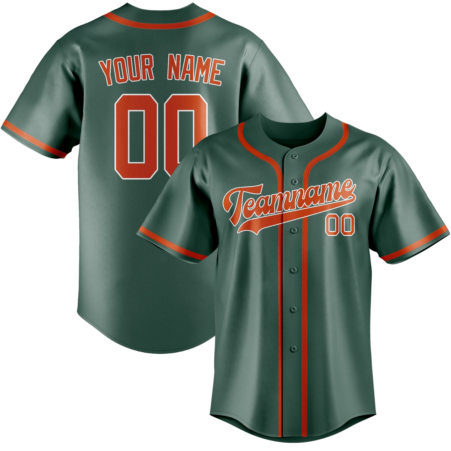 Custom Blue Green Orange Red Baseball Jersey