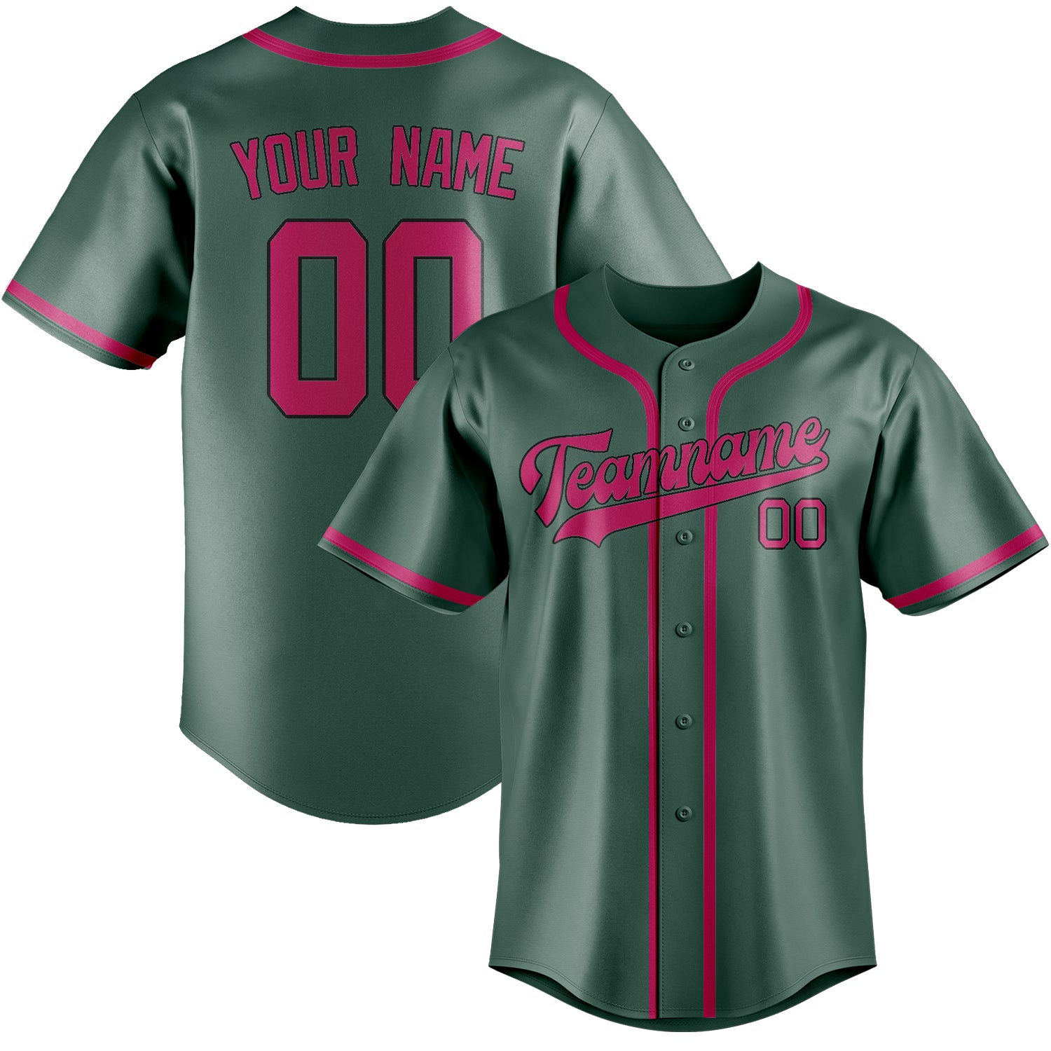 Custom Blue Green Pink Baseball Jersey