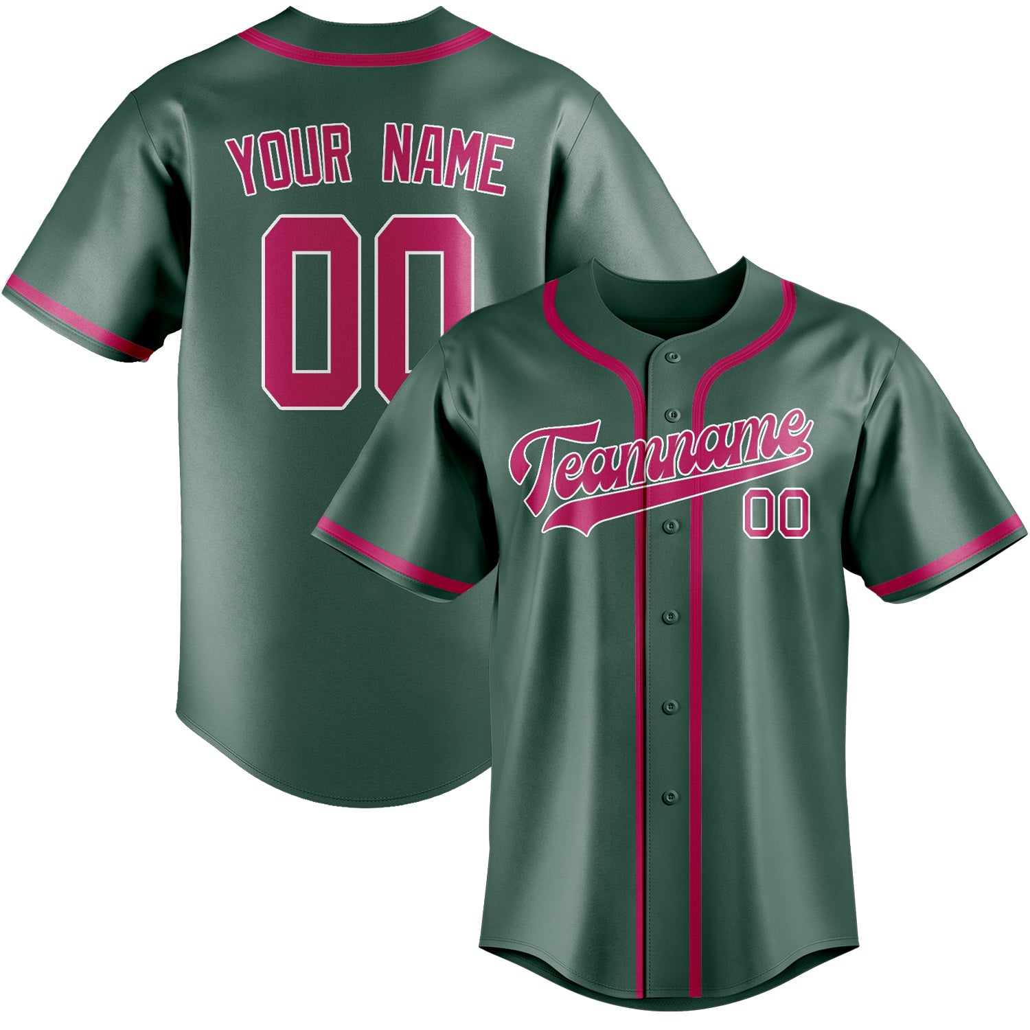 Custom Blue Green Pink Baseball Jersey