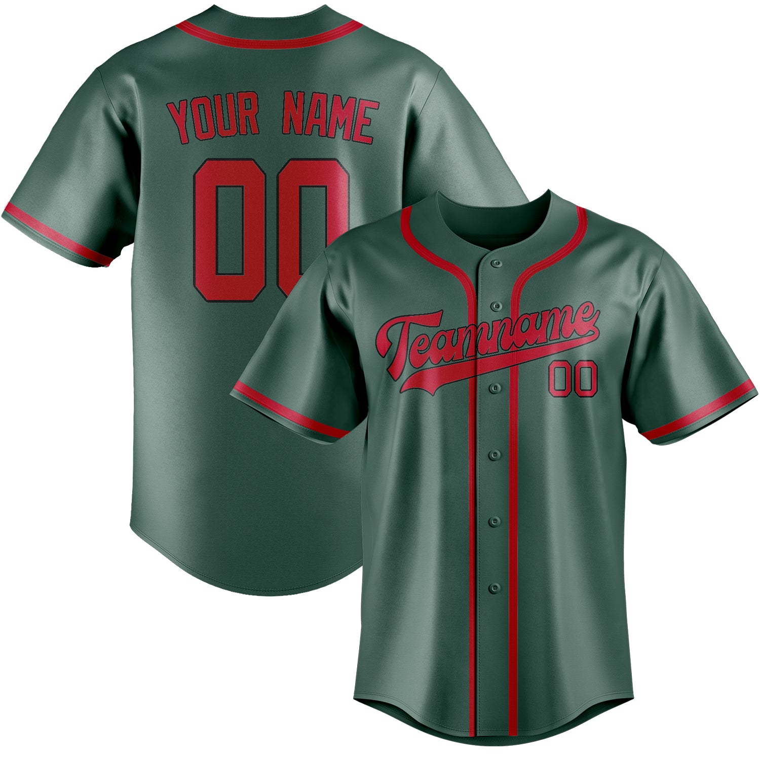 Custom Blue Green Red Baseball Jersey