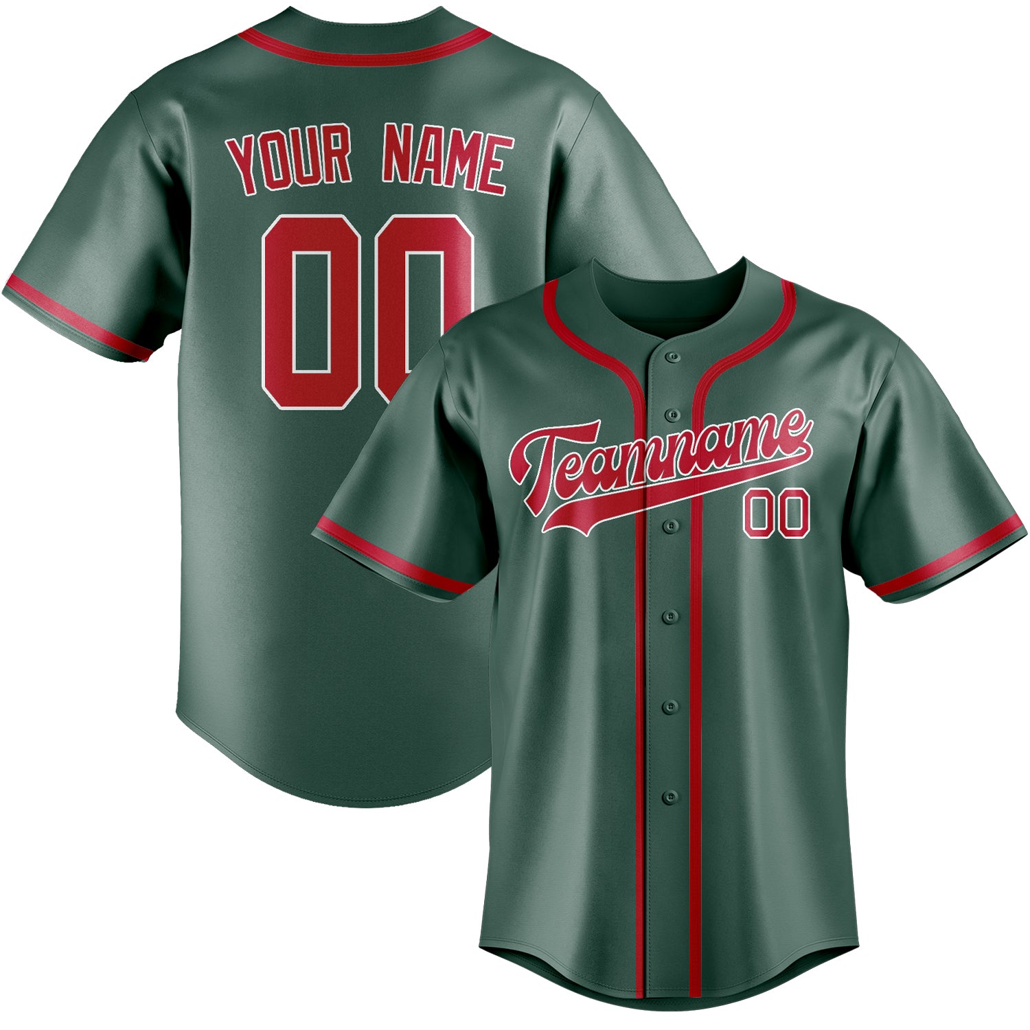 Custom Blue Green Red Baseball Jersey