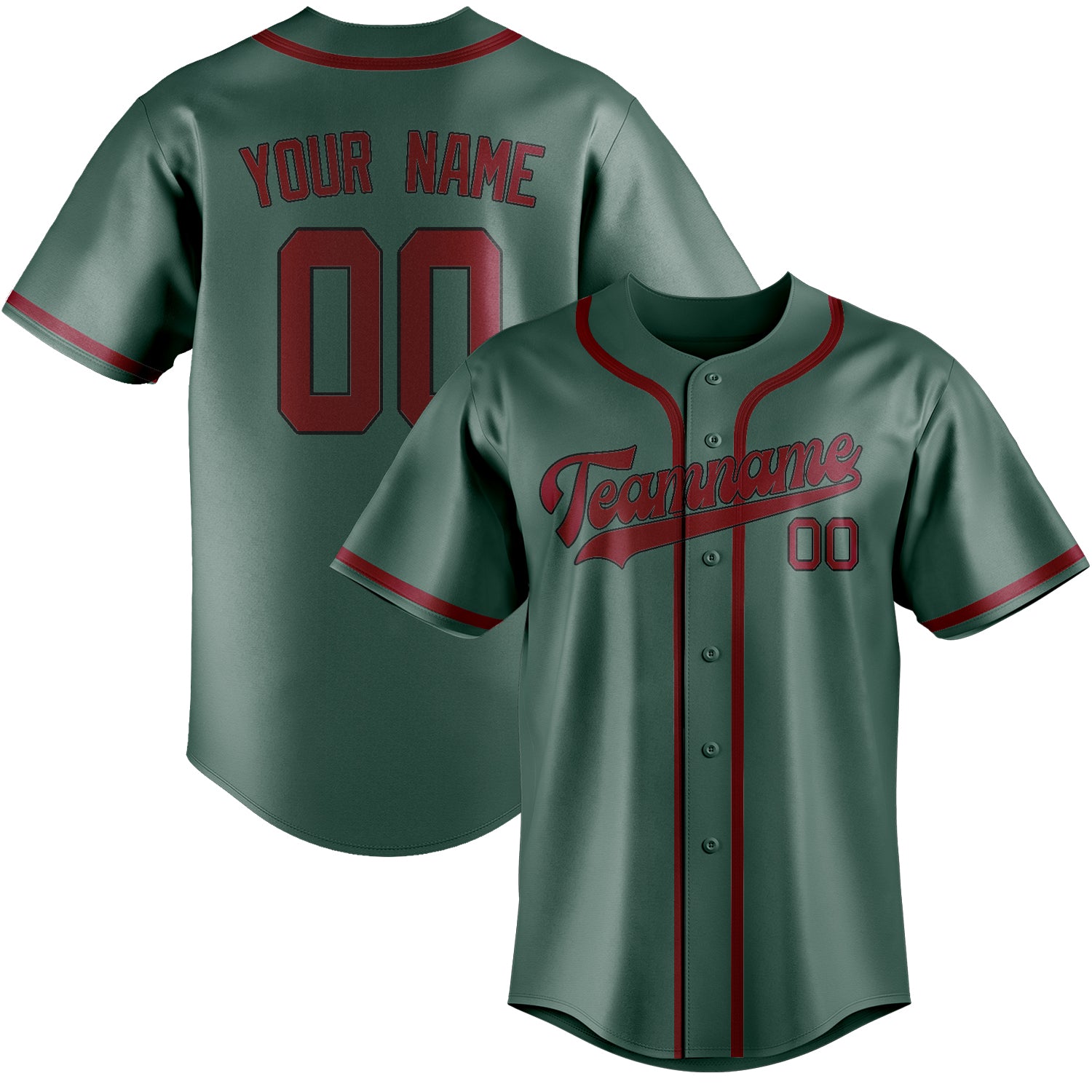 Custom Blue Green Crimson Red Baseball Jersey