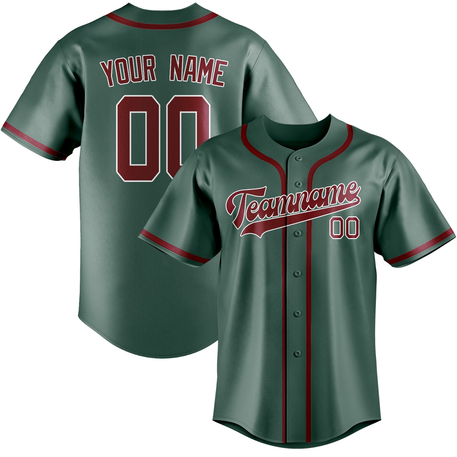 Custom Blue Green Crimson Red Baseball Jersey