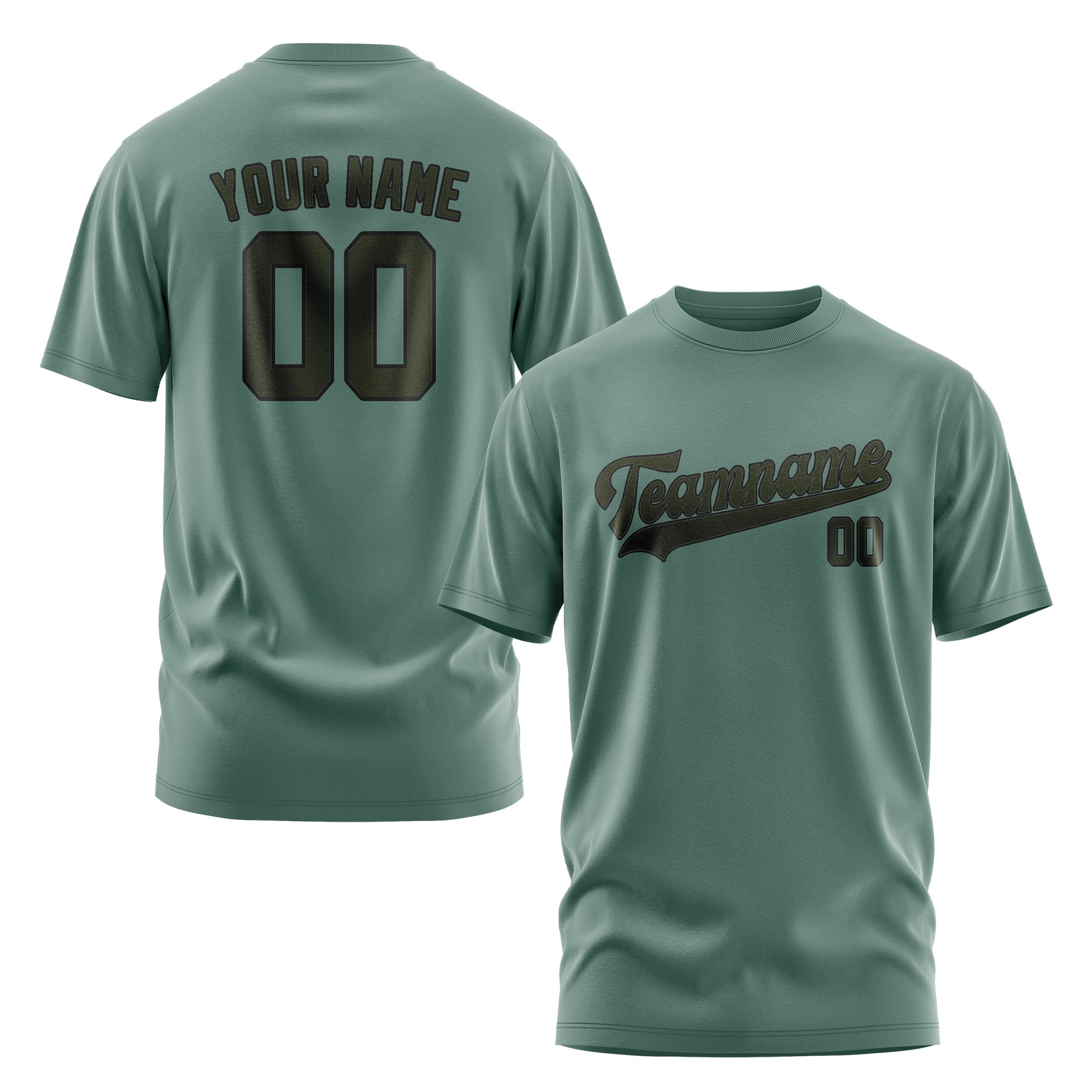 Custom Blue Green Olive T-Shirt